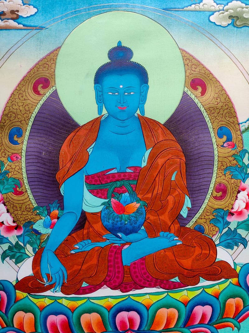 Blue Healing Buddha (Bhaisajyaguru Art)
