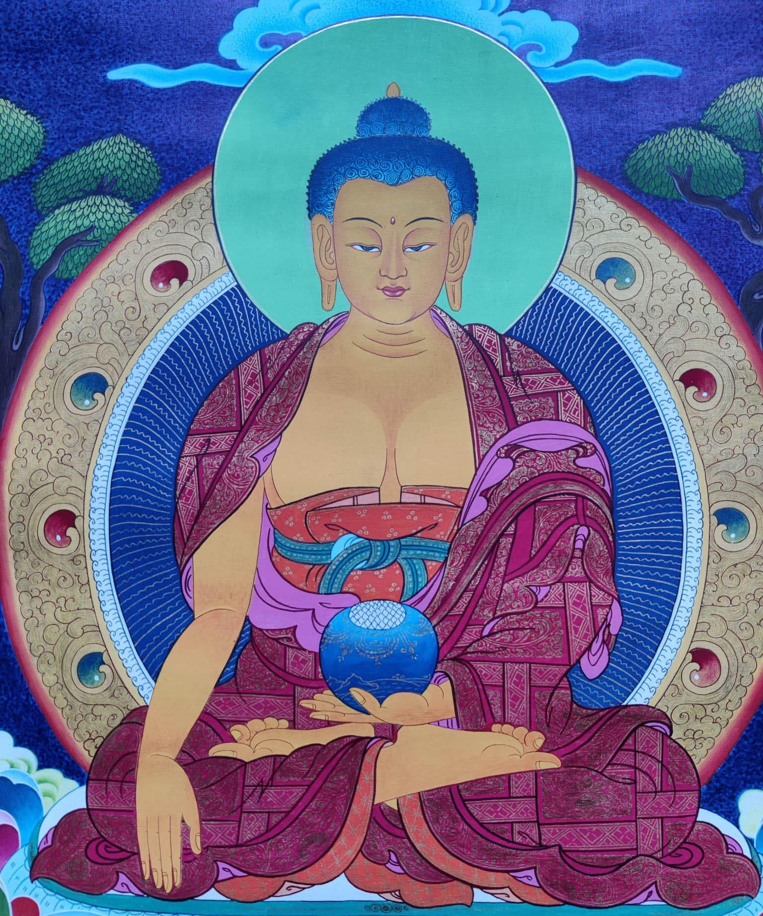 Awakened Buddha Shakyamuni Thangka Art