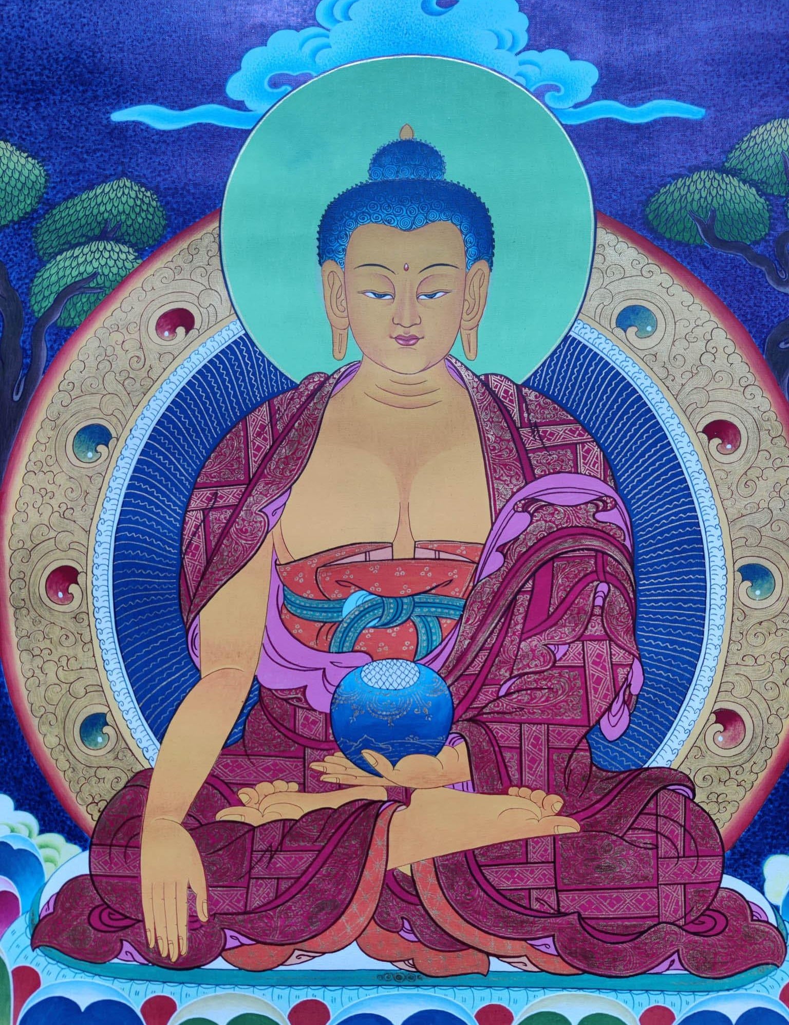 Awakened Buddha Shakyamuni Thangka Art