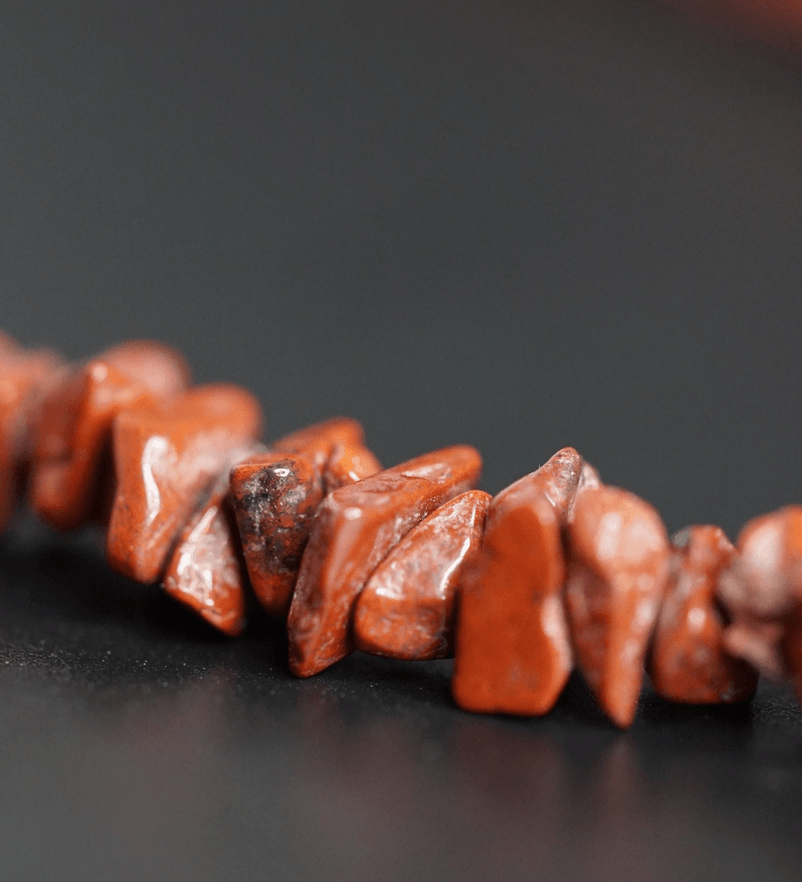 Red Jasper crystal chips necklace handmade originally in Nepal