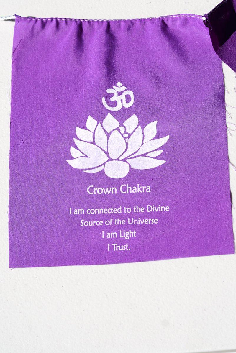 Crown Chakra prayer flag with meaning for hanging