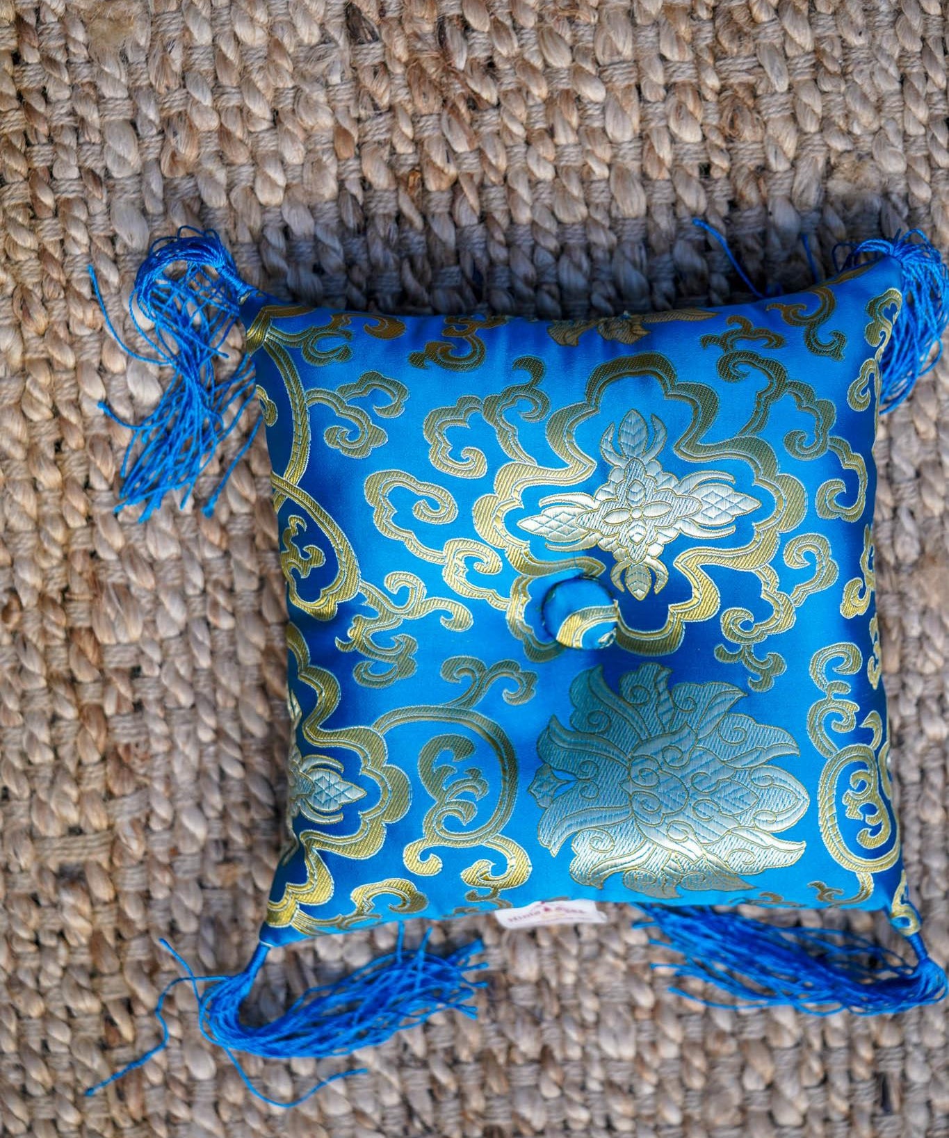 Blue Singing Bowl Cushion 