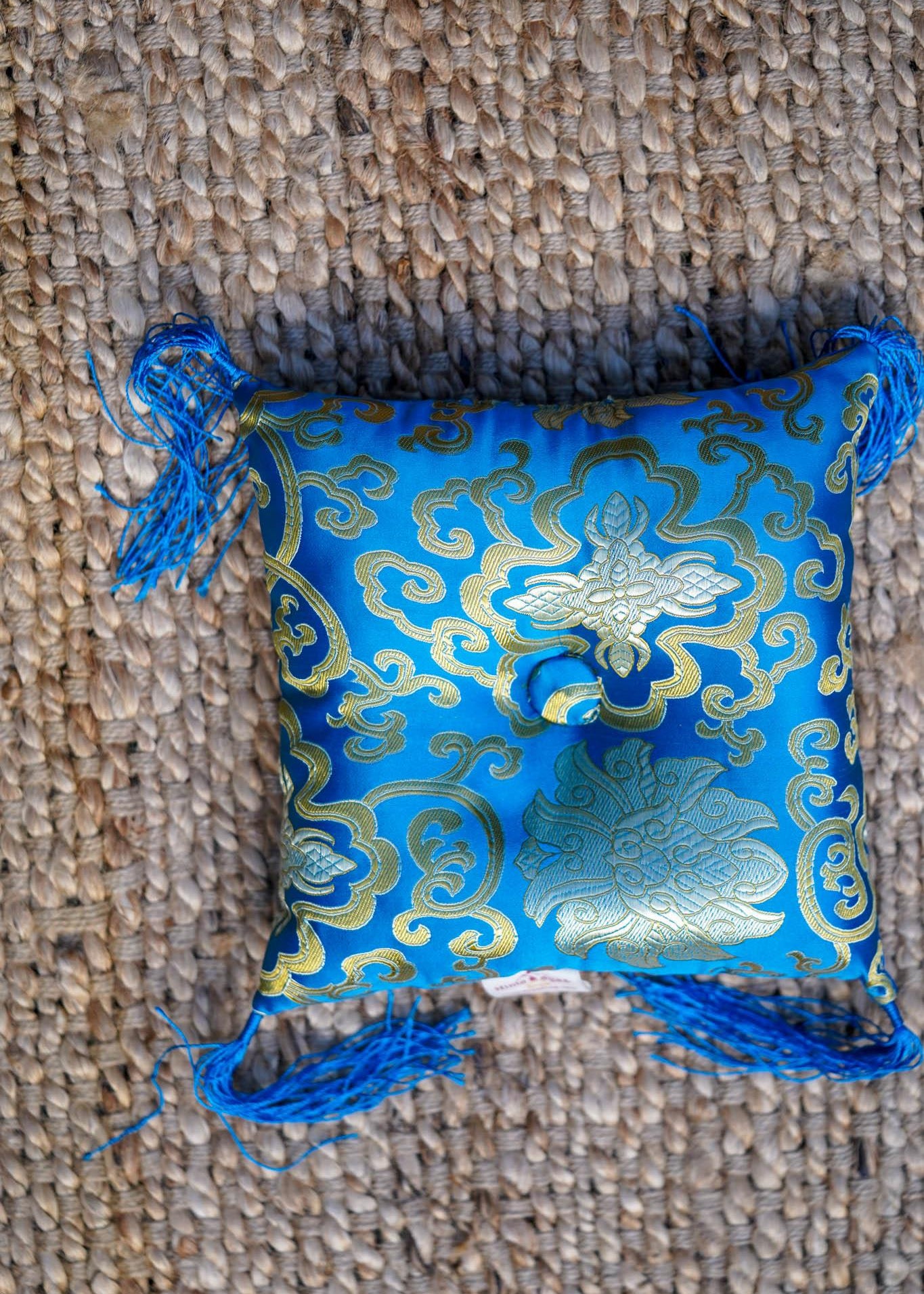 Blue Singing Bowl Cushion 
