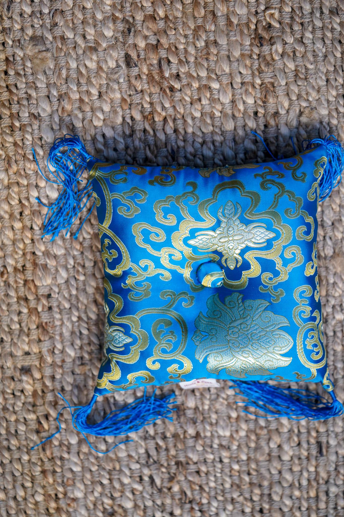 Blue Singing Bowl Cushion 