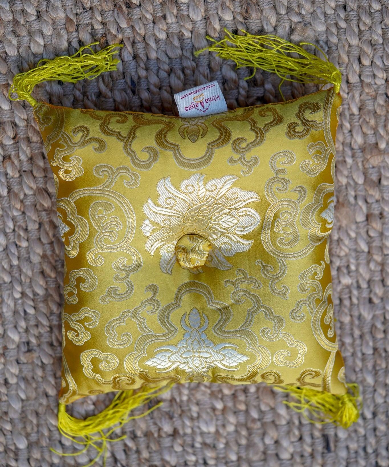 Yellow Singing Bowl Cushion 