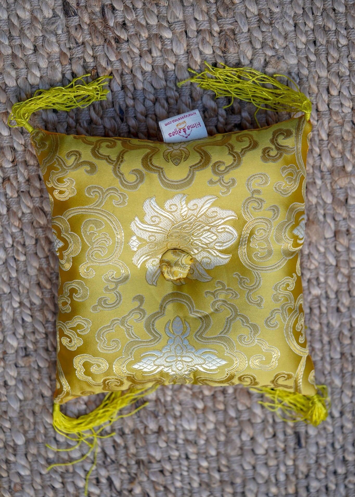 Yellow Singing Bowl Cushion 