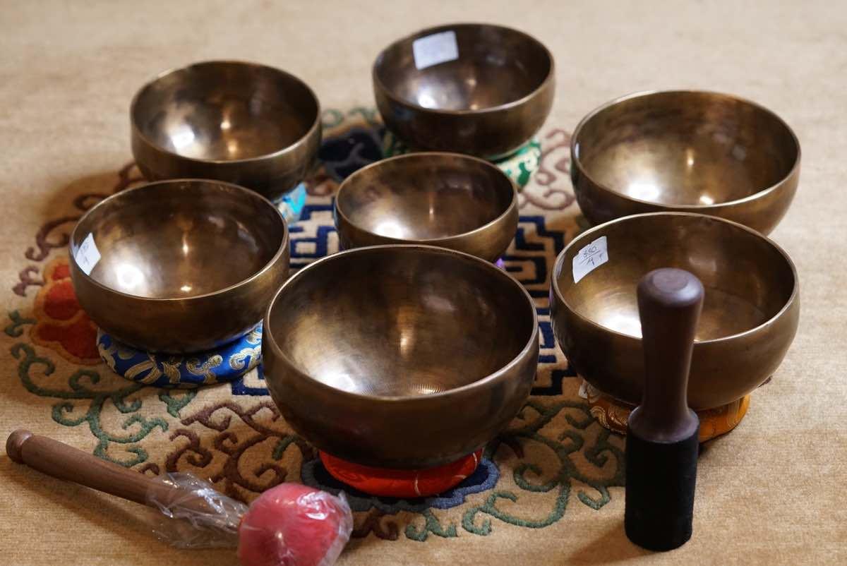 Chakra singing bowl set for sound healing and meditation