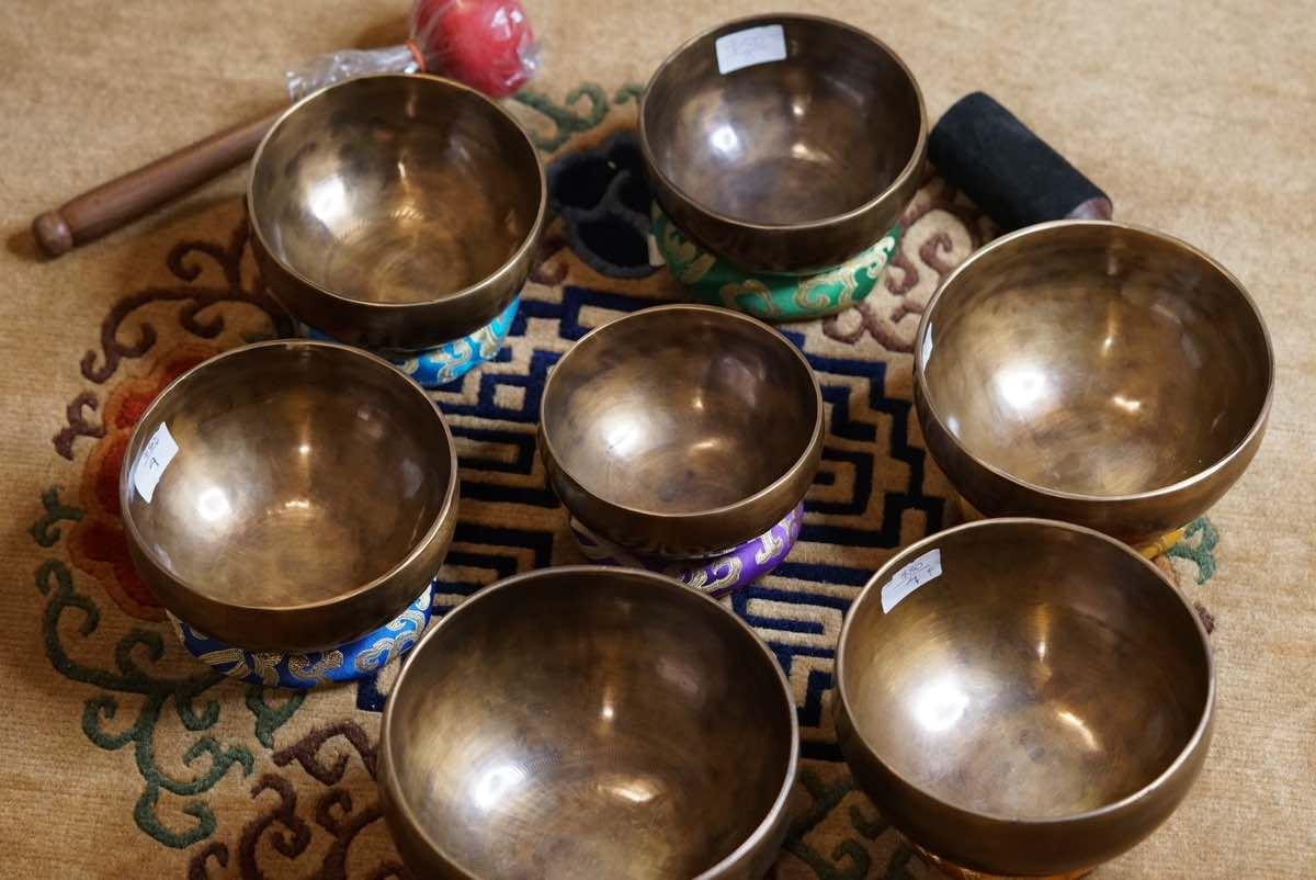 Chakra singing bowl set for sound healing and meditation