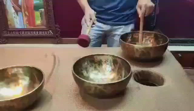 Chakra singing bowl set for sound healing and meditation
