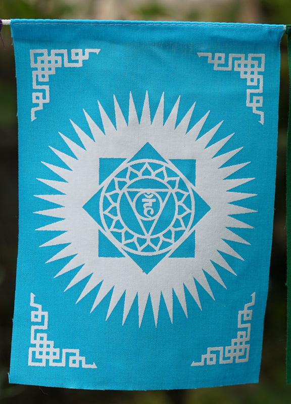Throat Chakra prayer Flag for decoration
