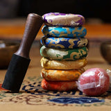 Singing bowl set cushion and mallet for 7 chakra healing
