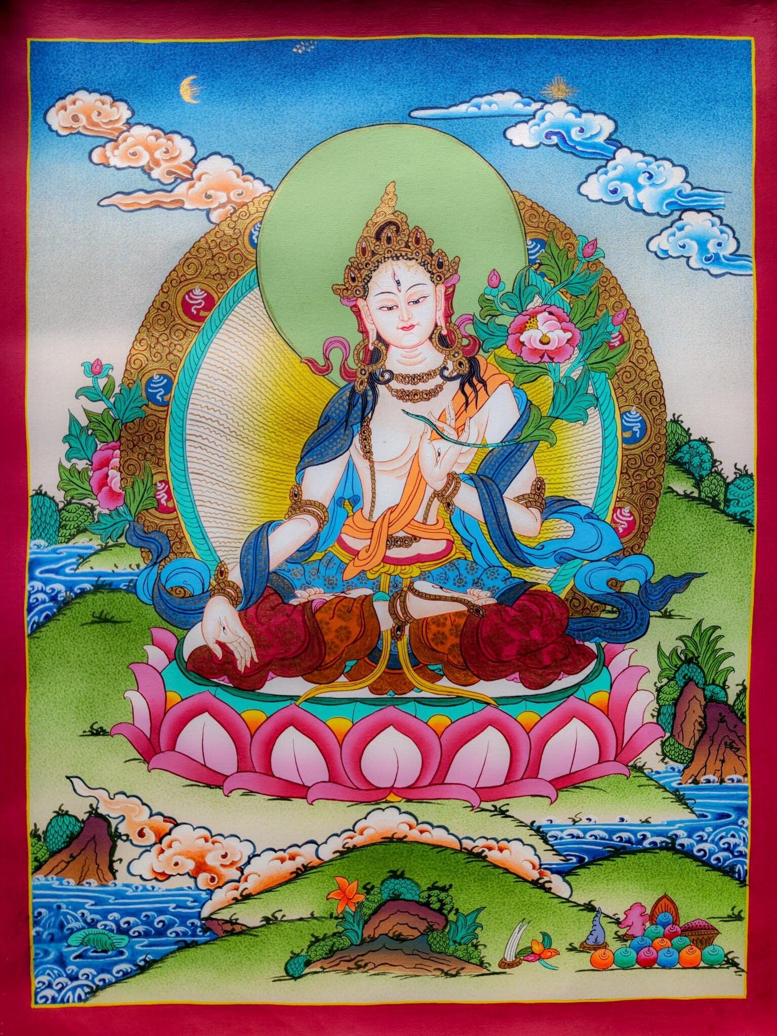 Seven Eyes Bodhisattva Painting - Himalayas Shop