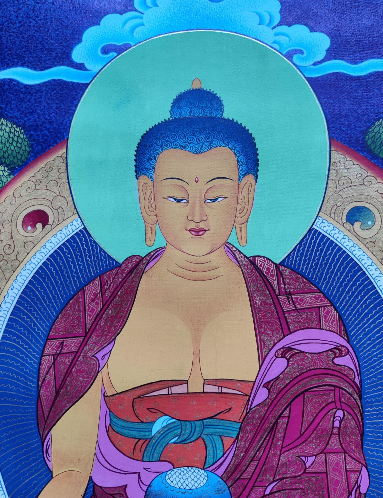 Awakened Buddha Shakyamuni Thangka Art