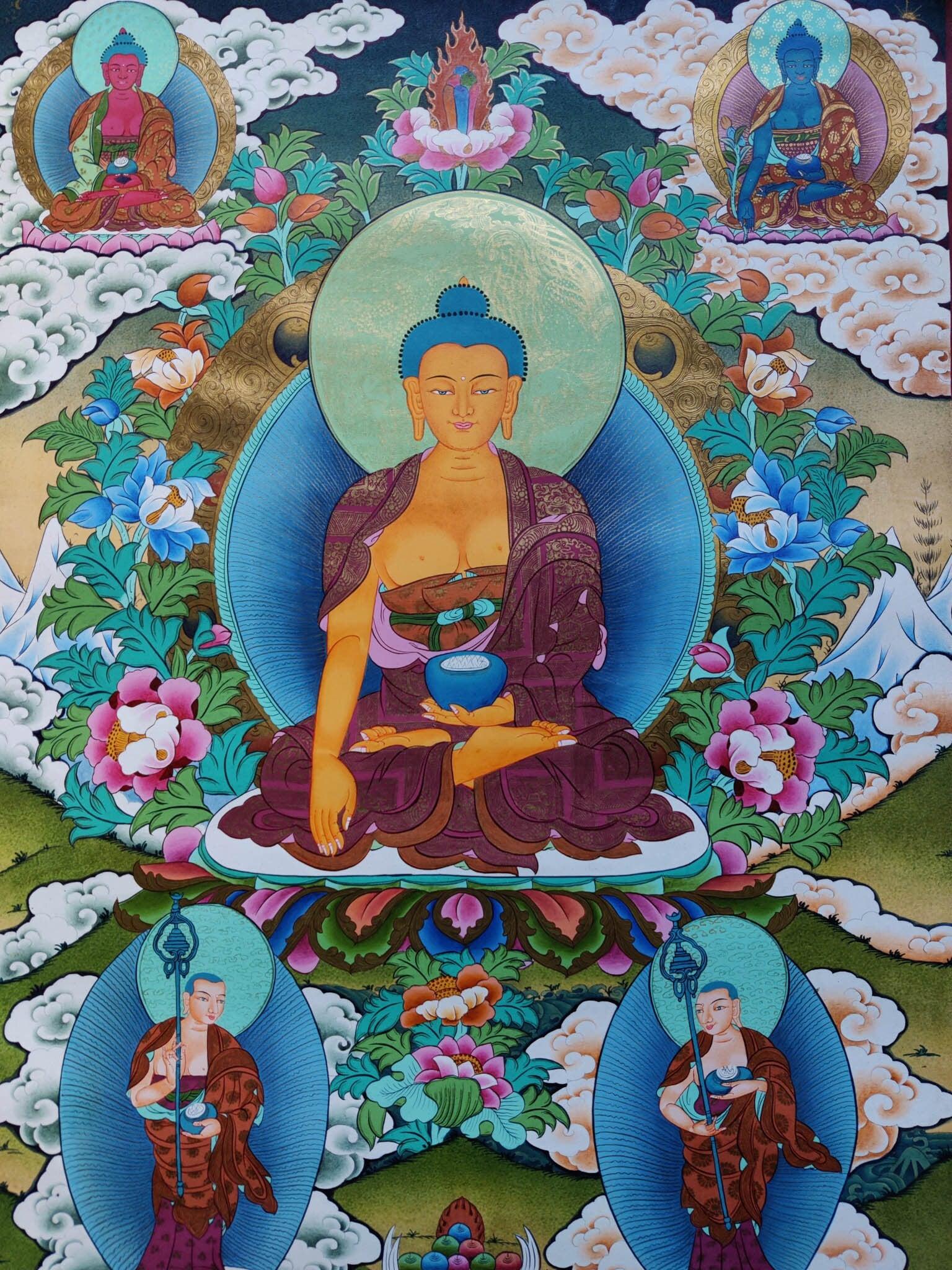 Beautiful Thangka Painting of Shakyamuni Buddha