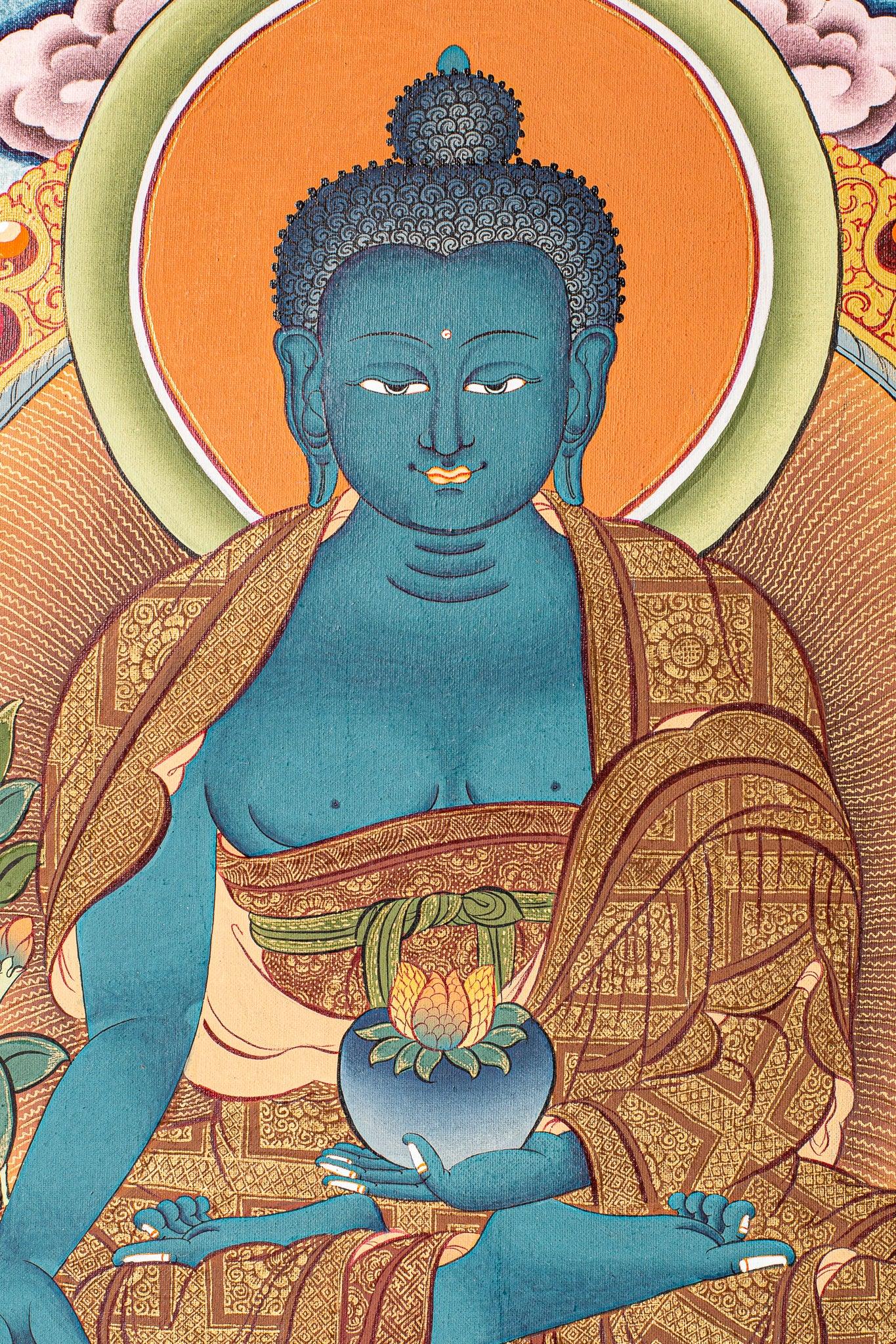 Medicine Buddha Tibetan Thangka Painting