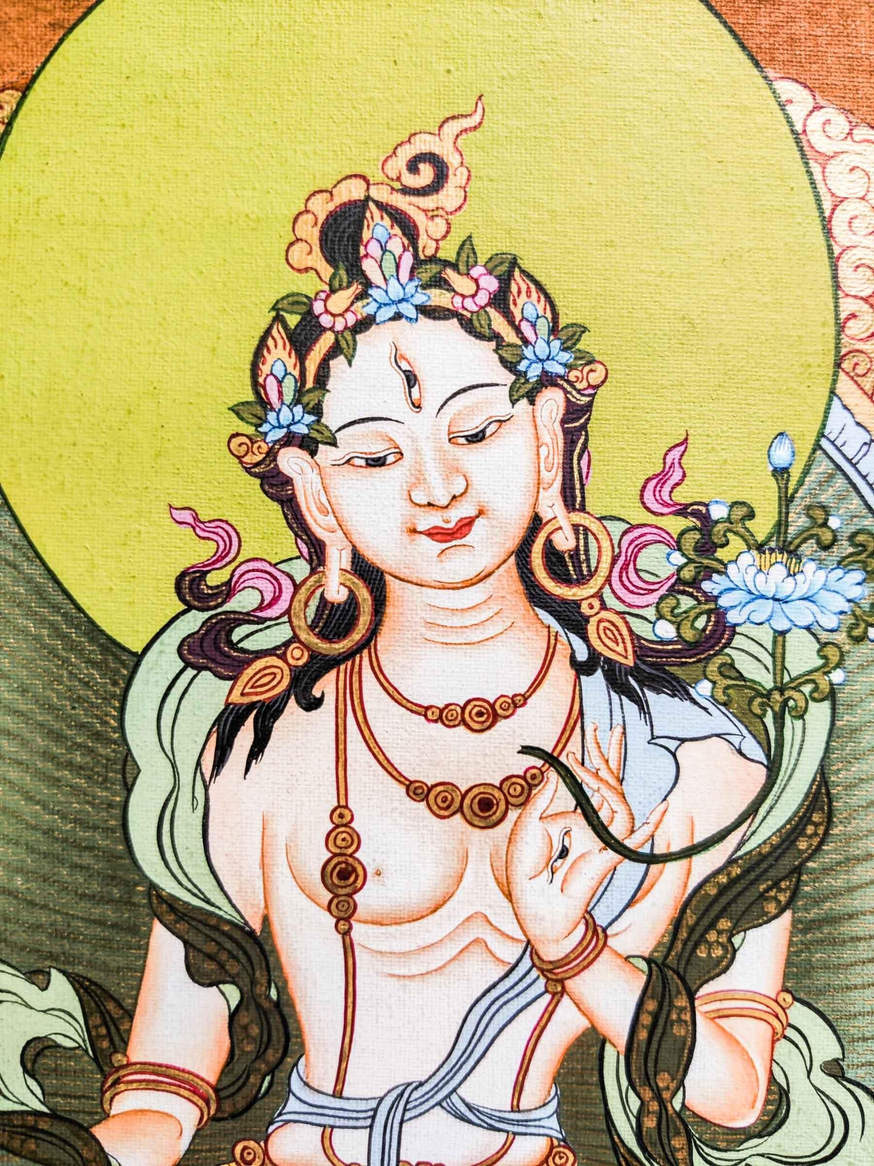White Tara - Dolma Thangka Painting