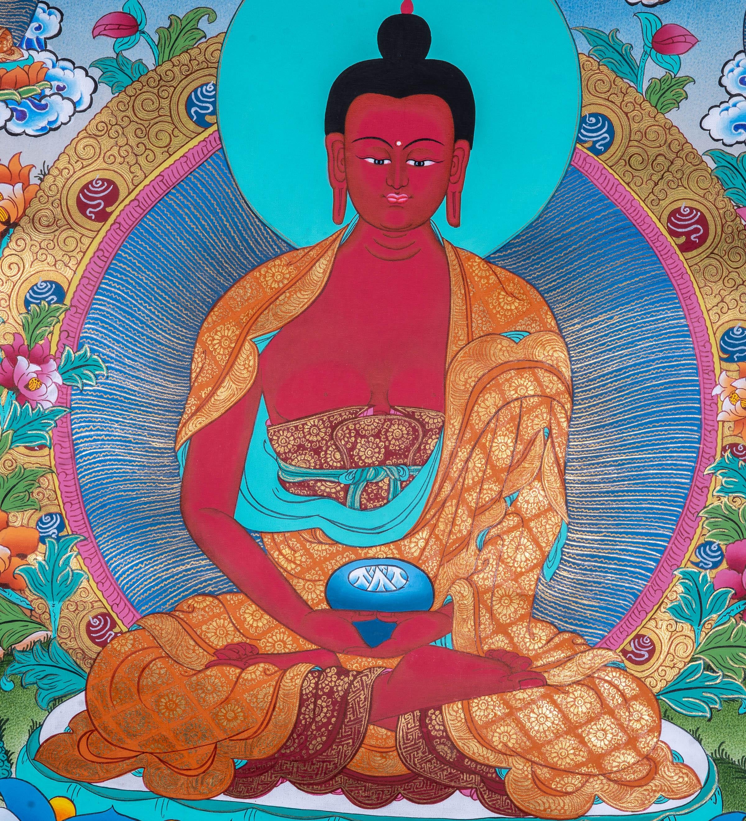 High Quality Handmade Amitayu Buddha Thangka - Himalayas Shop