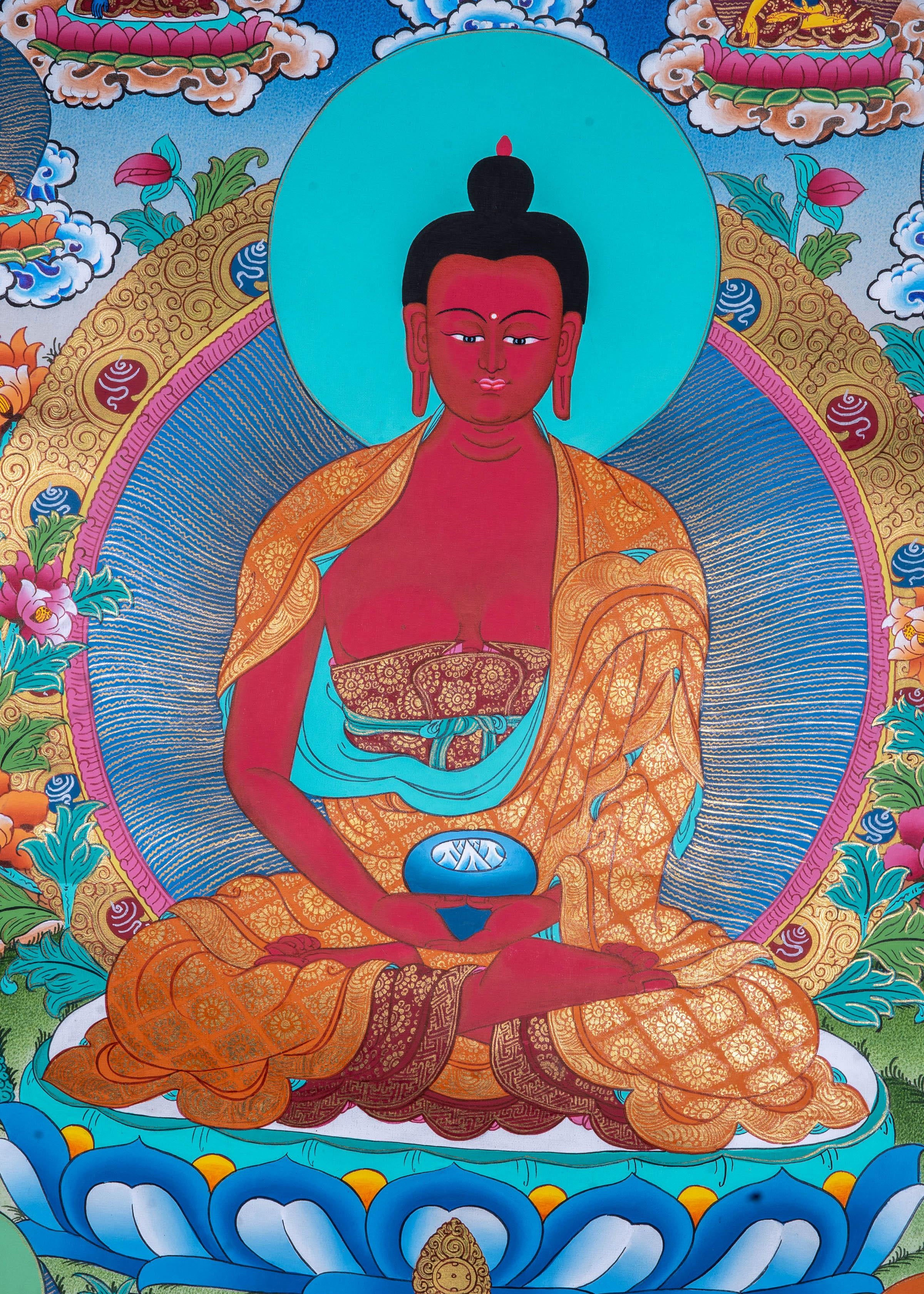 High Quality Handmade Amitayu Buddha Thangka - Himalayas Shop
