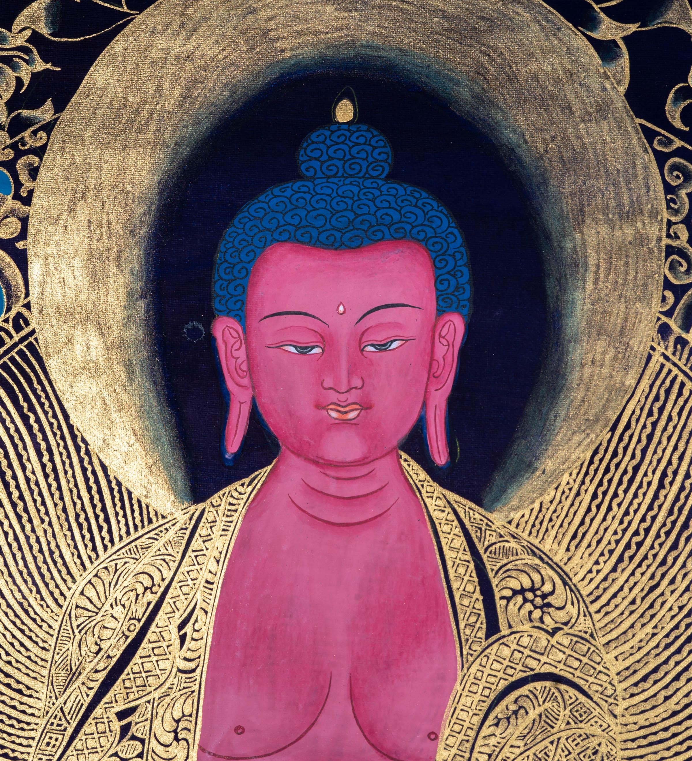 Hand made Authentic  Amitabha Buddha Thangka - Himalayas Shop