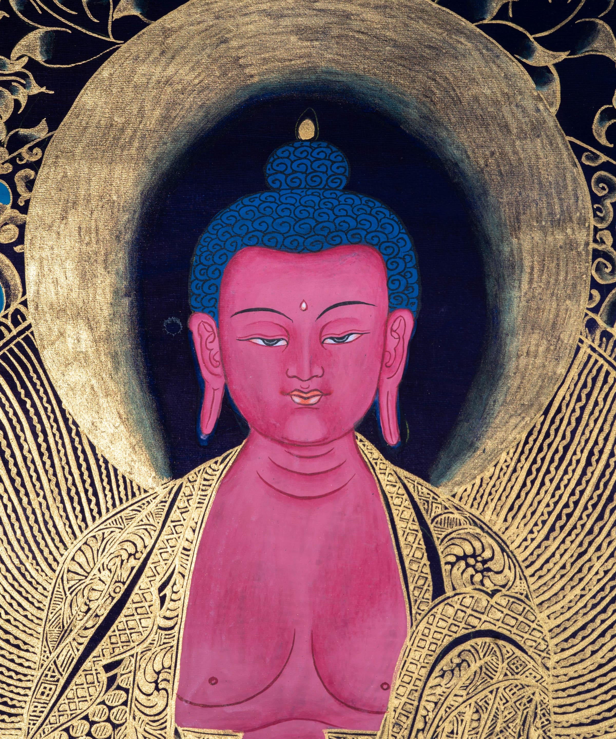 Hand made Authentic  Amitabha Buddha Thangka - Himalayas Shop