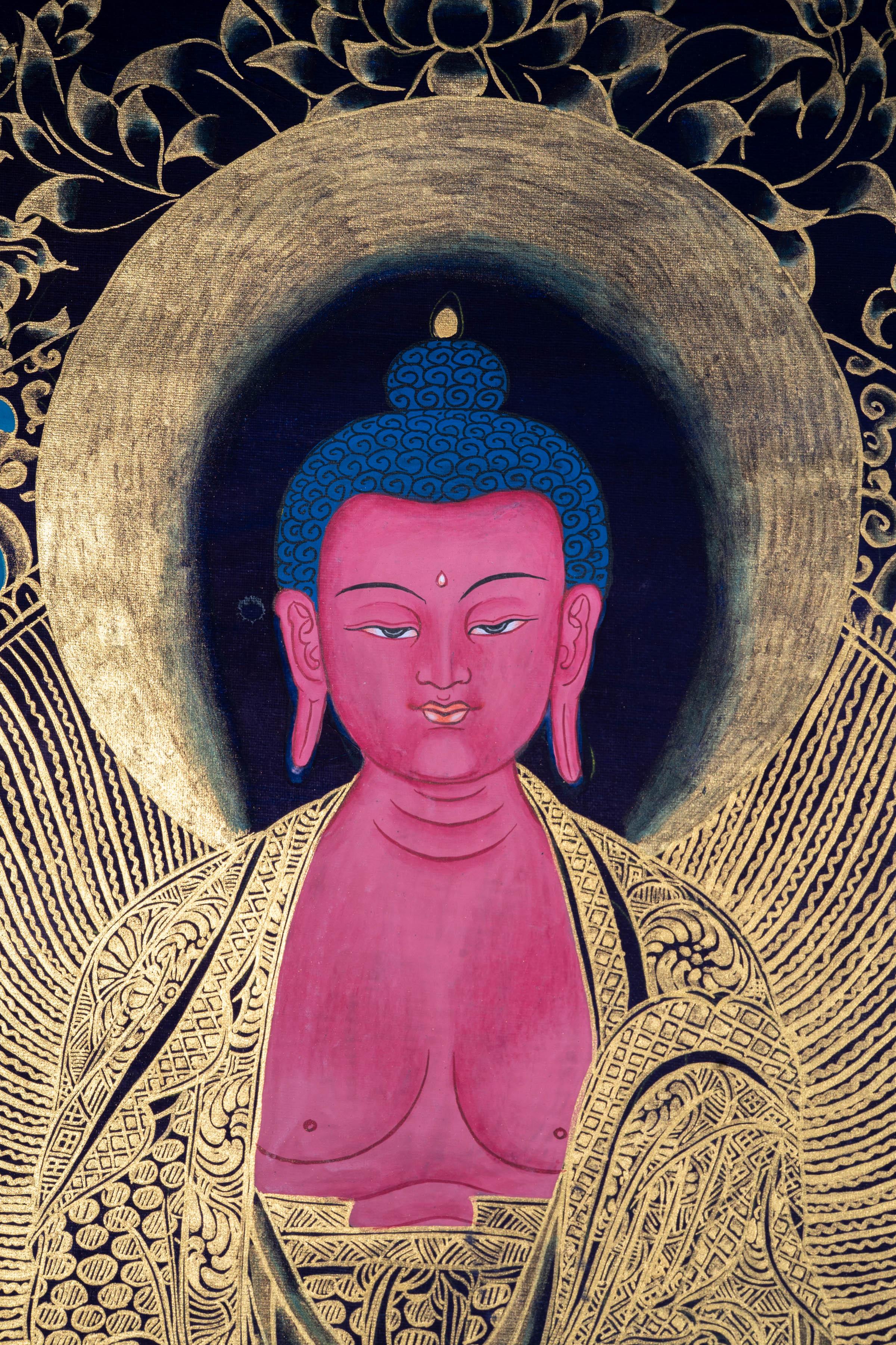 Hand made Authentic  Amitabha Buddha Thangka - Himalayas Shop