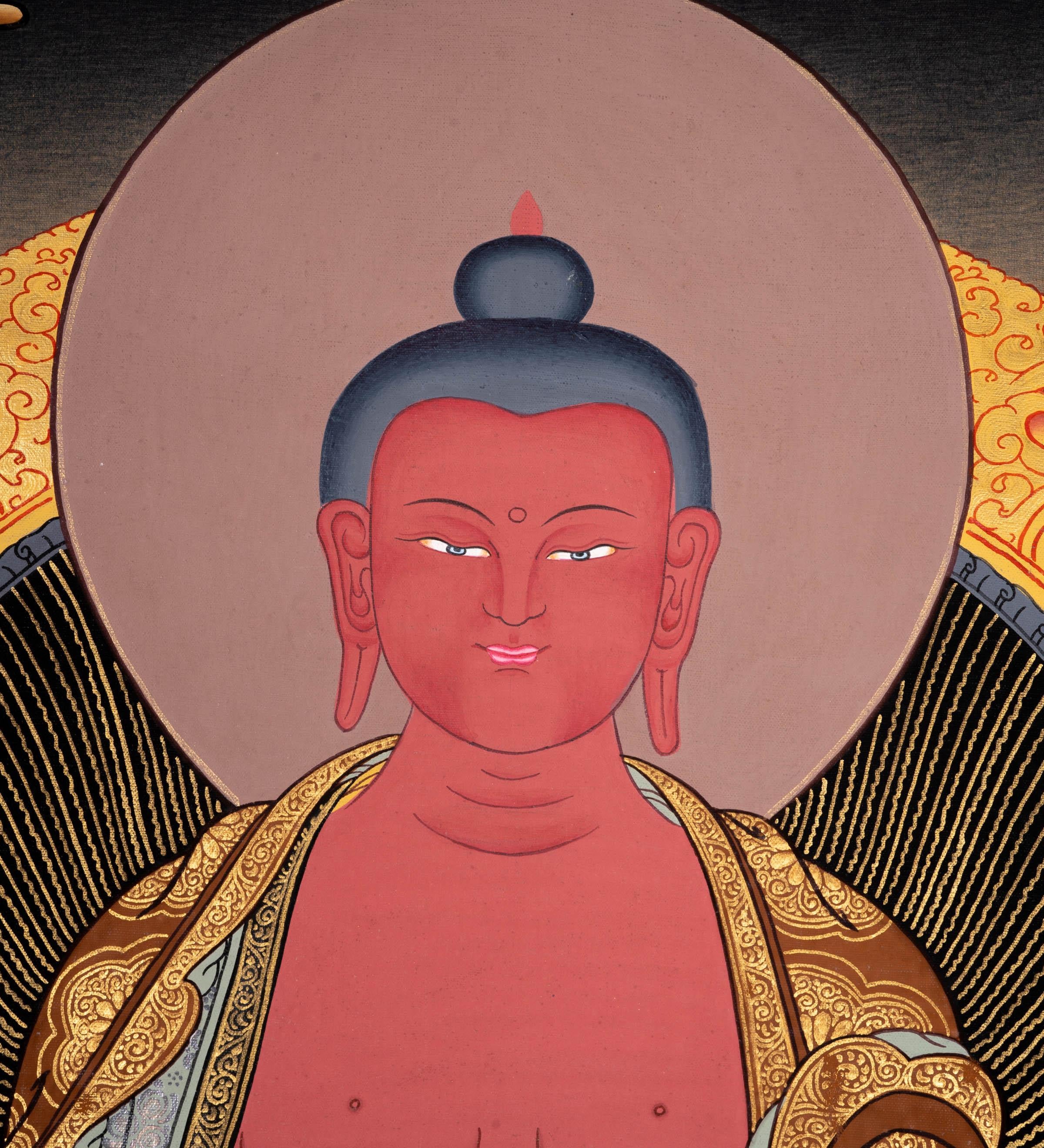 Authentic Handmade Amitabha Buddha Tibetan Thangka Art - Himalayas Shop