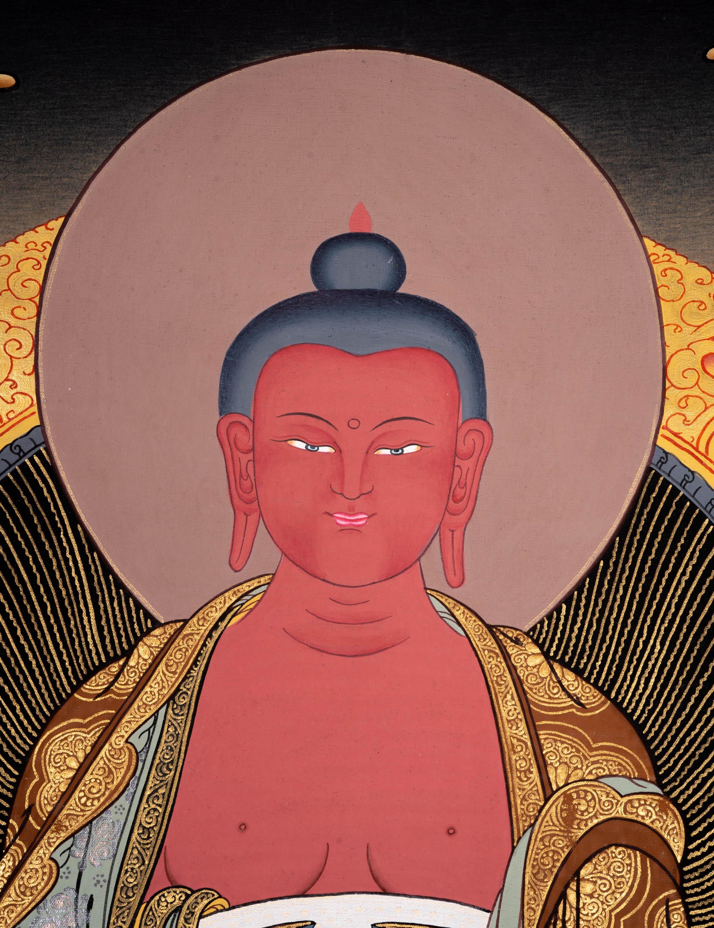 Authentic Handmade Amitabha Buddha Tibetan Thangka Art - Himalayas Shop