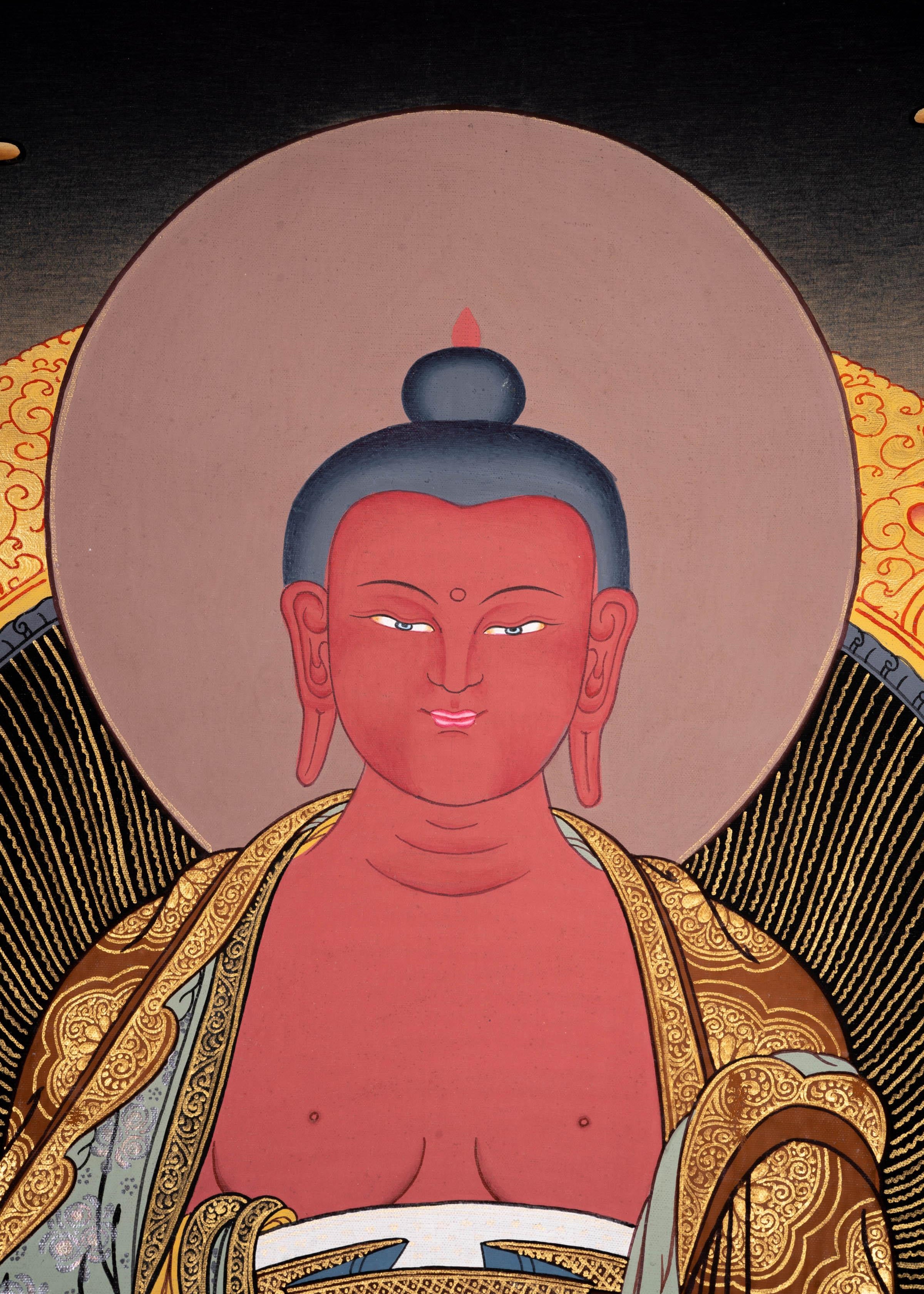 Authentic Handmade Amitabha Buddha Tibetan Thangka Art - Himalayas Shop