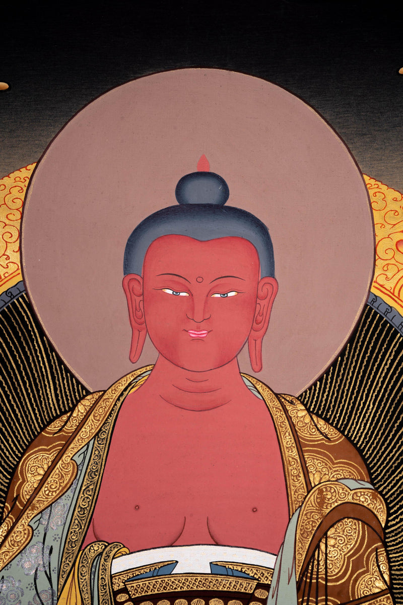 Authentic Handmade Amitabha Buddha Tibetan Thangka Art - Himalayas Shop