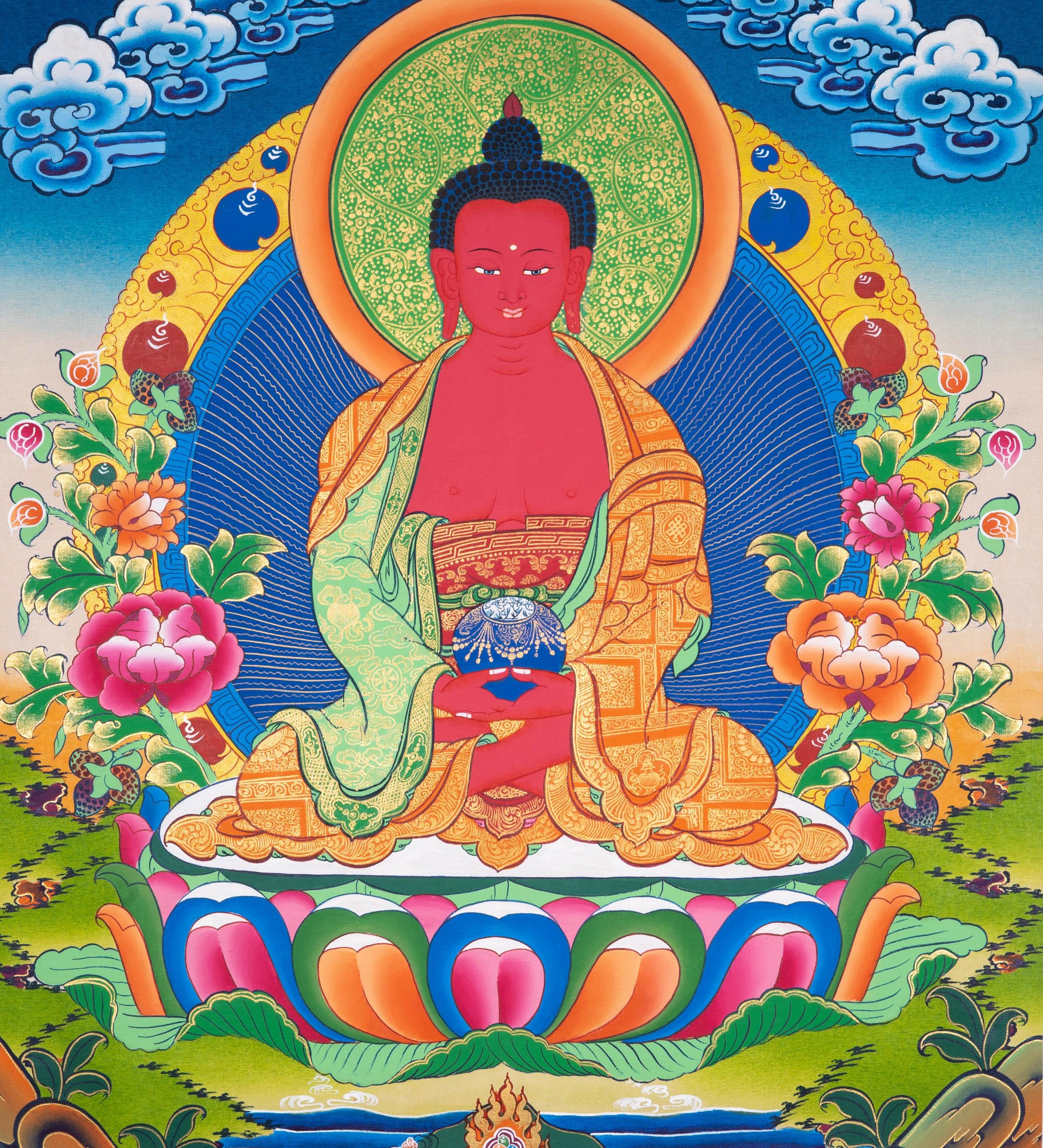 Buddha Amitabha Thangka Art - Himalayas Shop