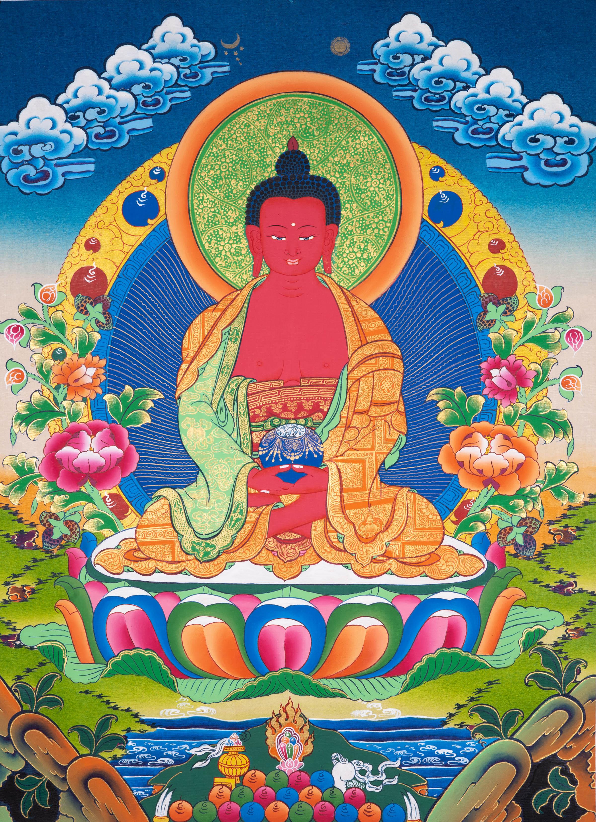 Buddha Amitabha Thangka Art - Himalayas Shop