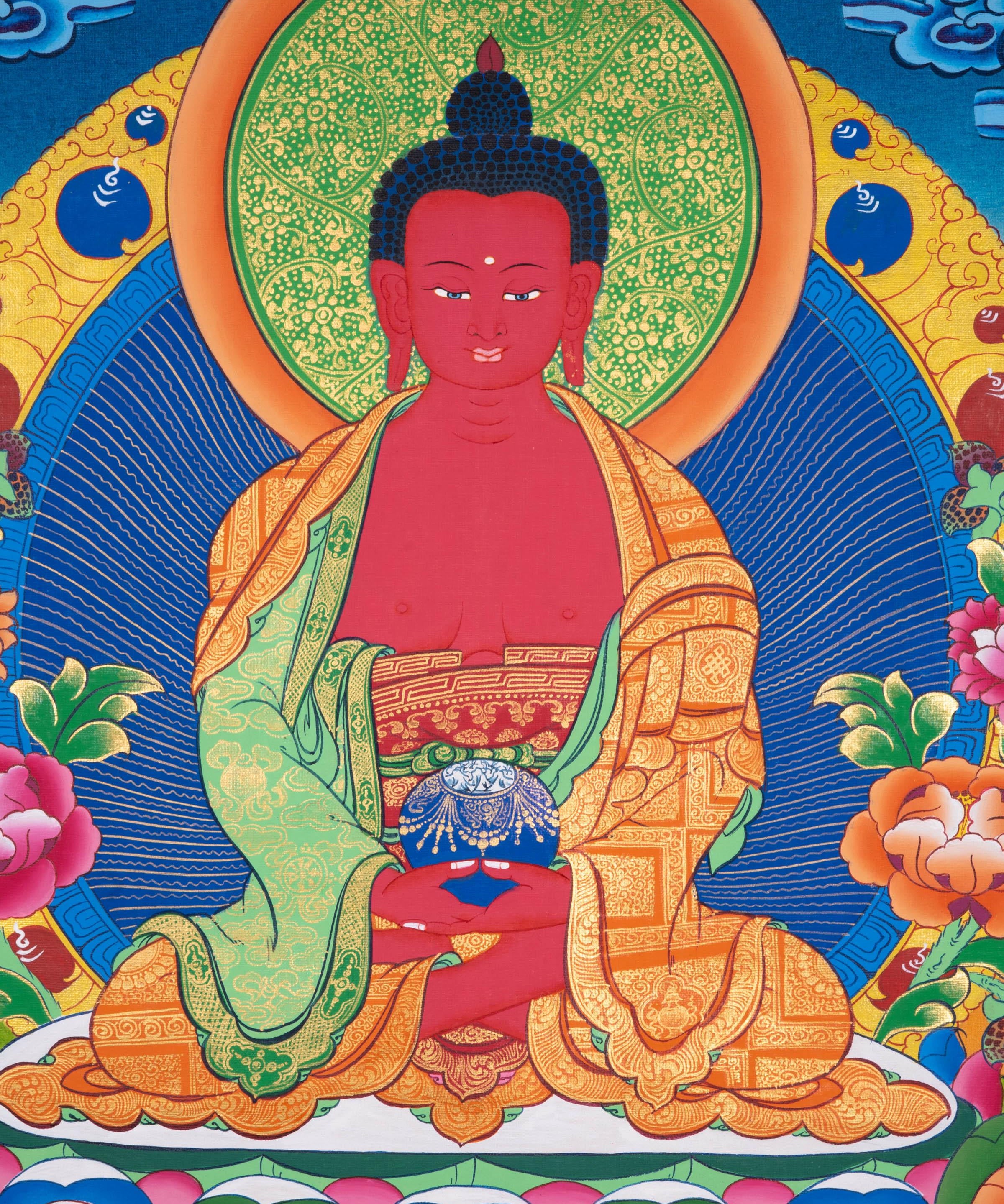 Buddha Amitabha Thangka Art - Himalayas Shop