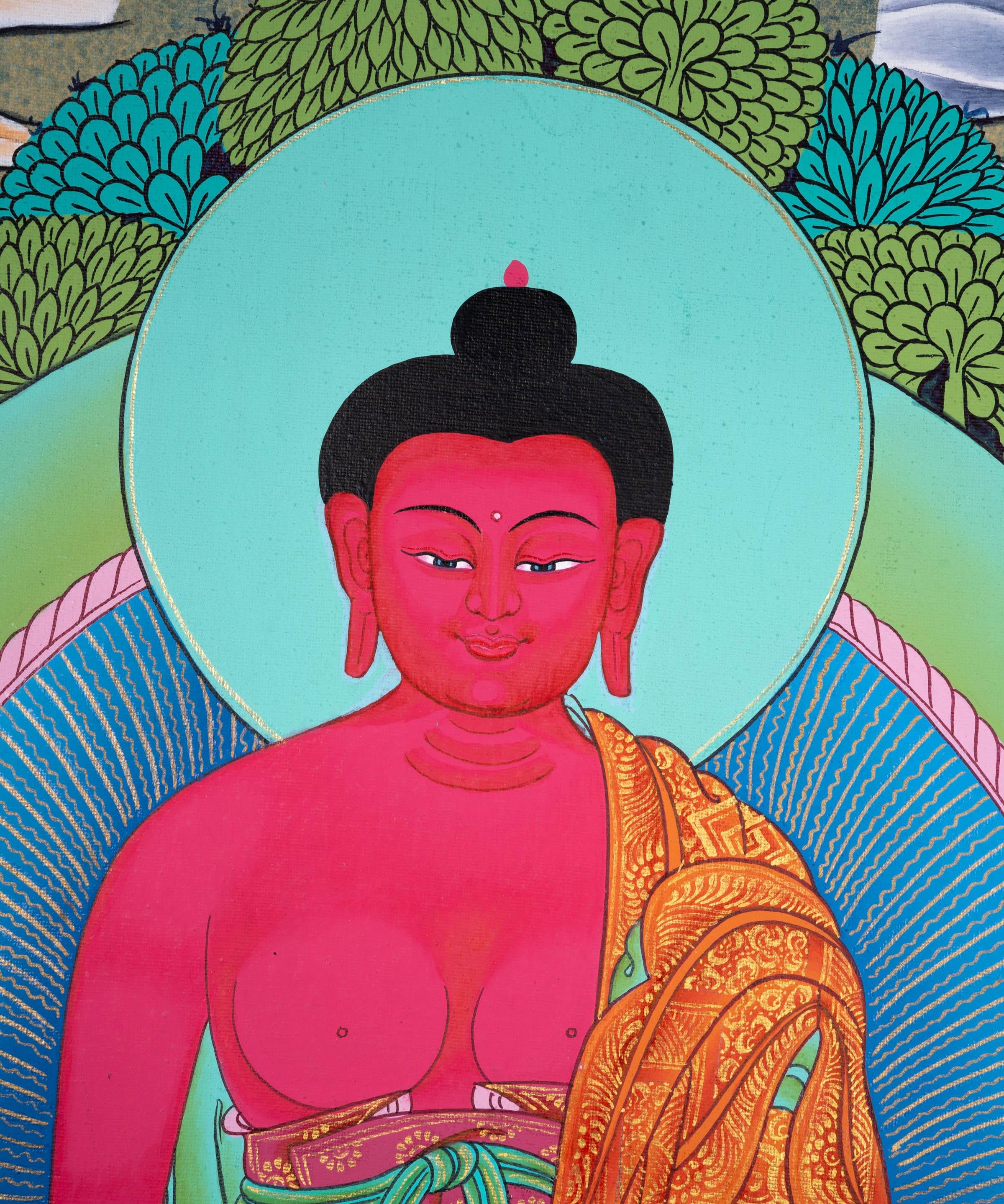 Long life Amitabha Buddha tibetan thangka - Himalayas Shop