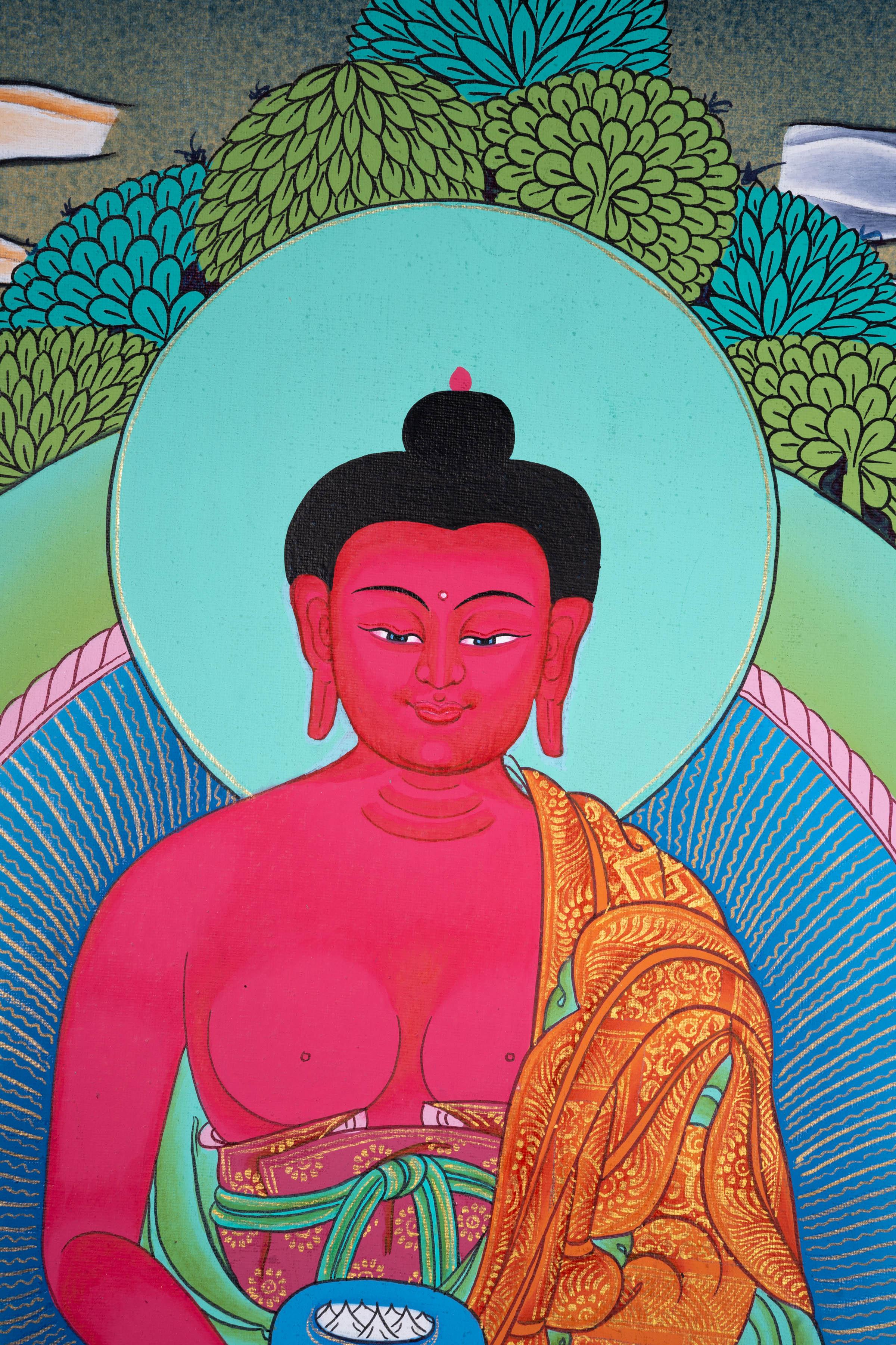 Long life Amitabha Buddha tibetan thangka - Himalayas Shop
