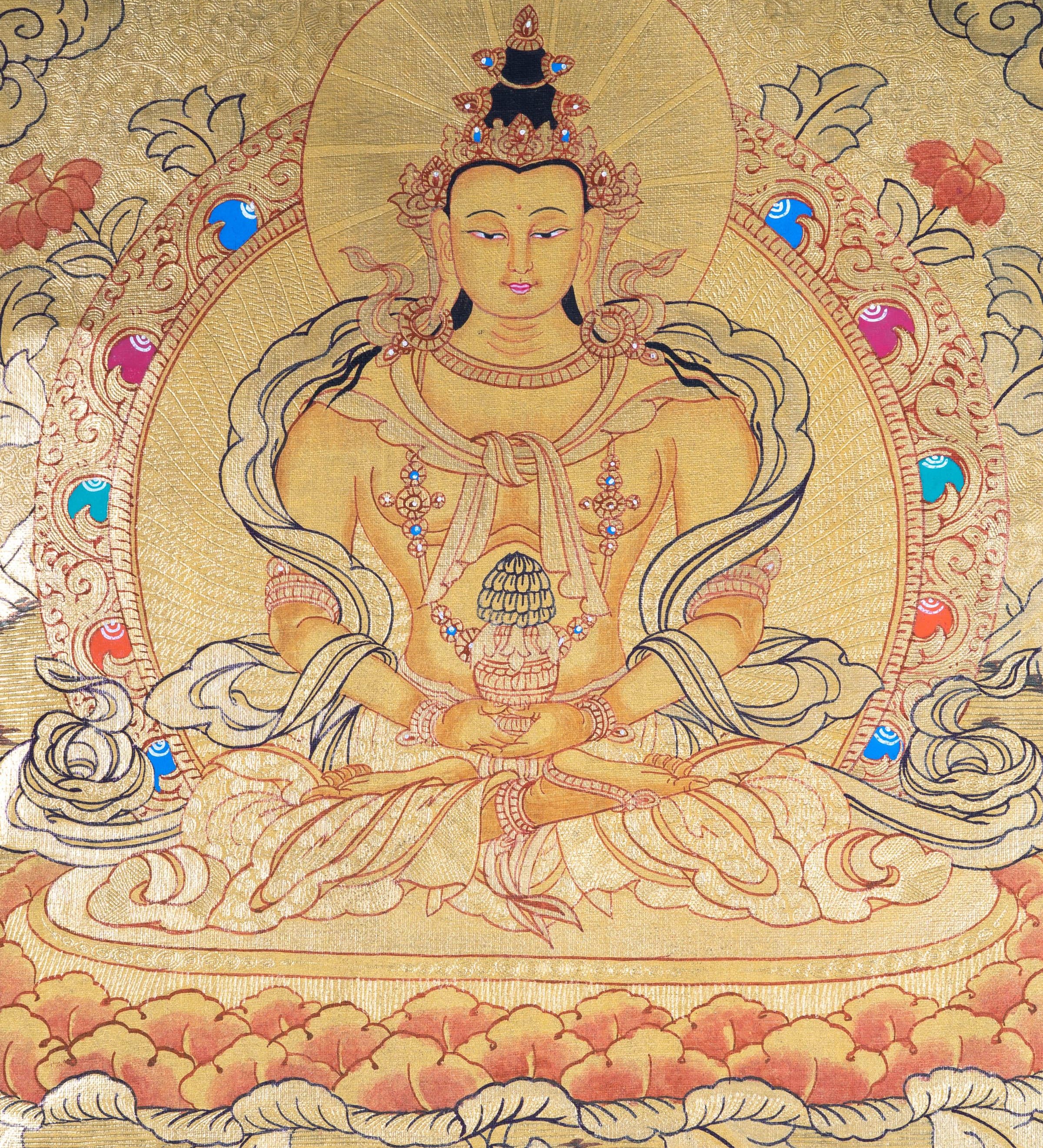 High quality handmade Amitayus Tibetan Art - Himalayas Shop