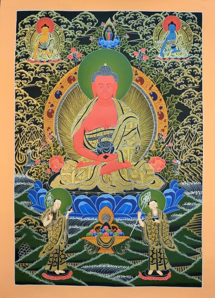 Hand made Authentic Amitabha Buddha thangka art - Himalayas Shop