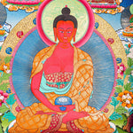 Amitabha Buddha Thangka painting on canvas with pancha buddha ( 5 Buddha) Tibetan Art