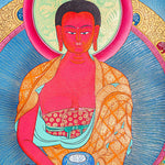 Amitabha Buddha Thangka painting on canvas with pancha buddha ( 5 Buddha) Tibetan Art