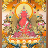Amitayus canvas tibetan art