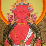 Amitayus Buddha on Cotton canvas painting with natural mineral color. Buy it online at best price
