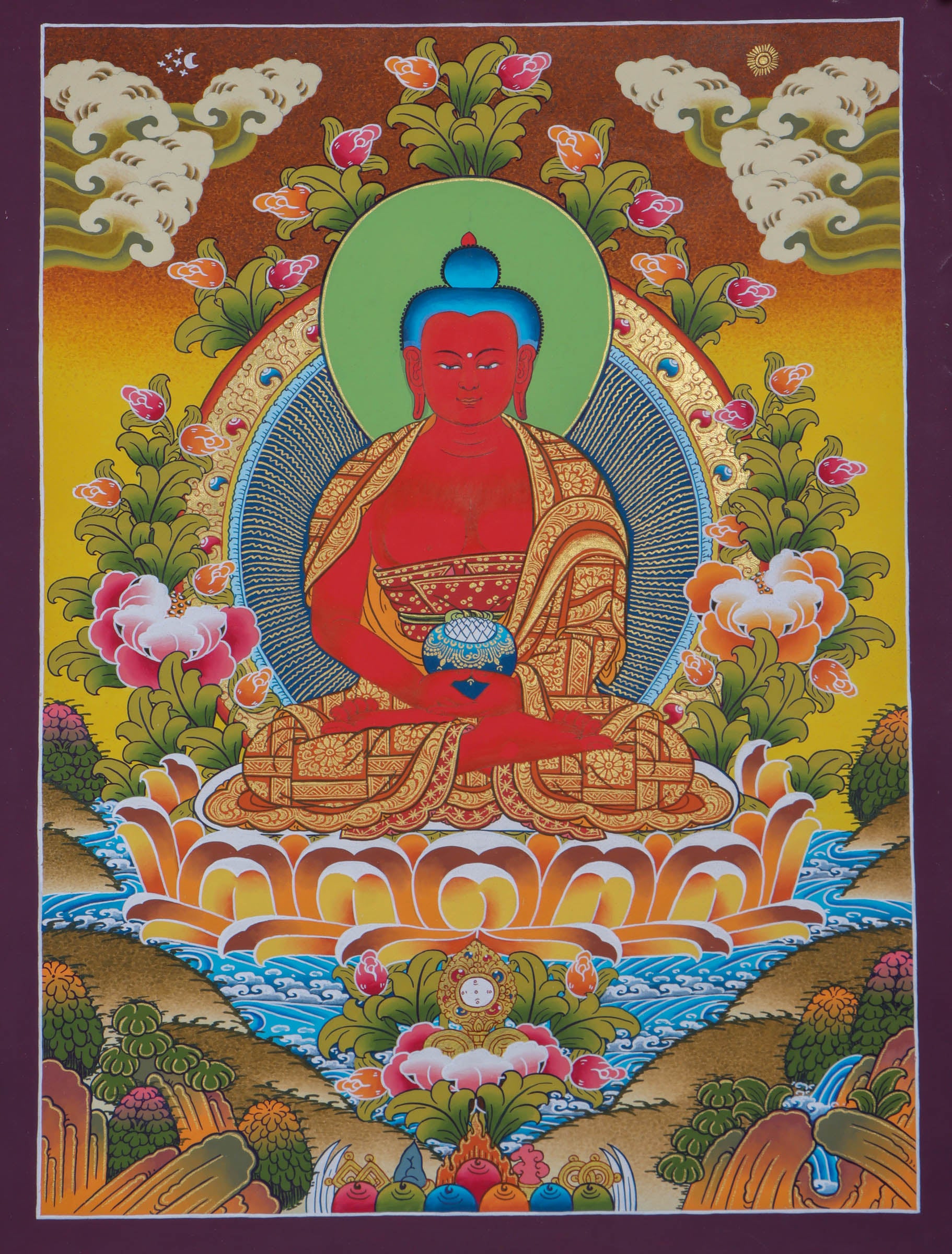 Amitabha Buddha Thangka Painting - Himalayas Shop