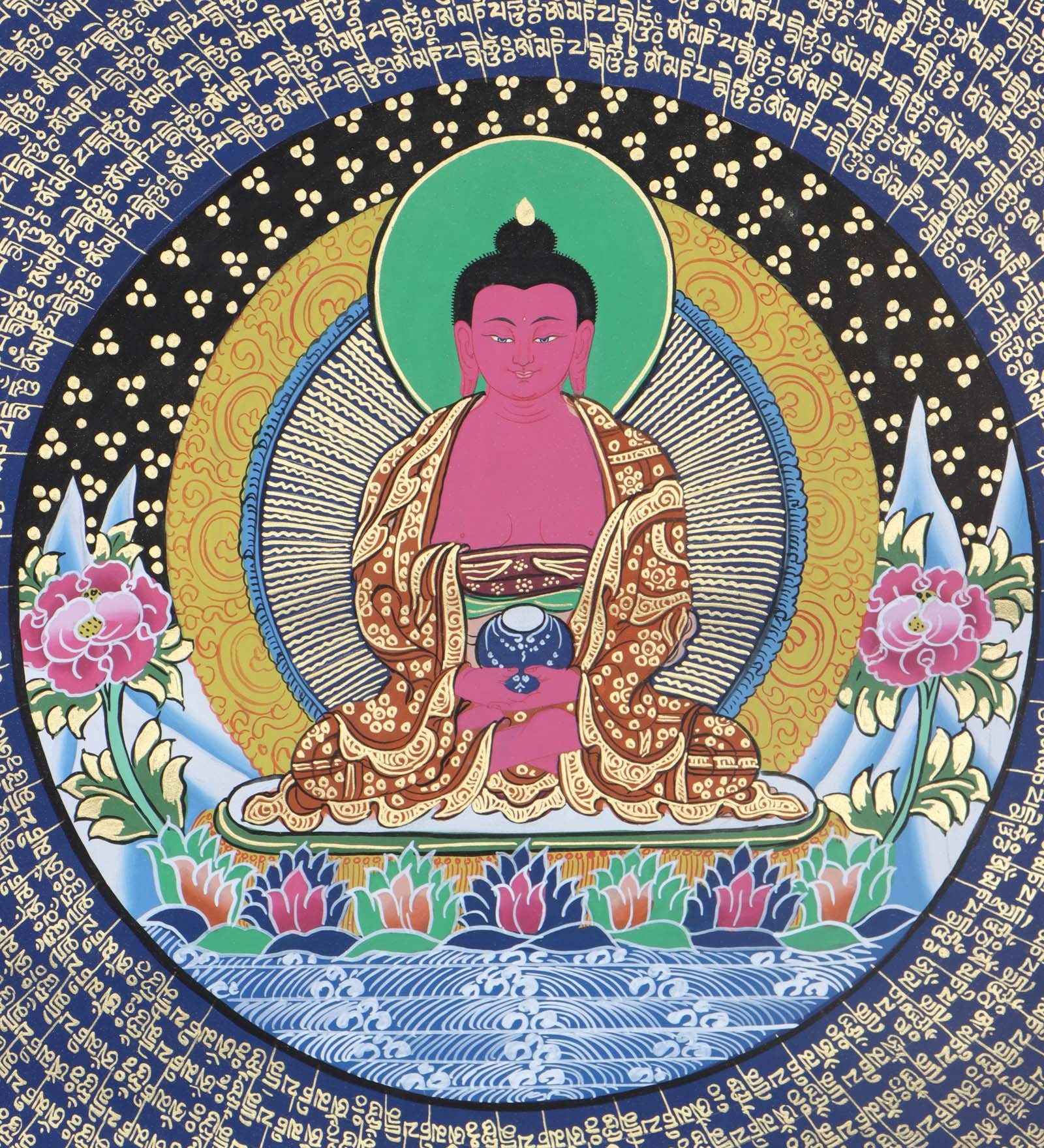 Amitabha Mandala - Buddha Mandala Thangk- Best handpainted thangka painting - HimalayasShop 