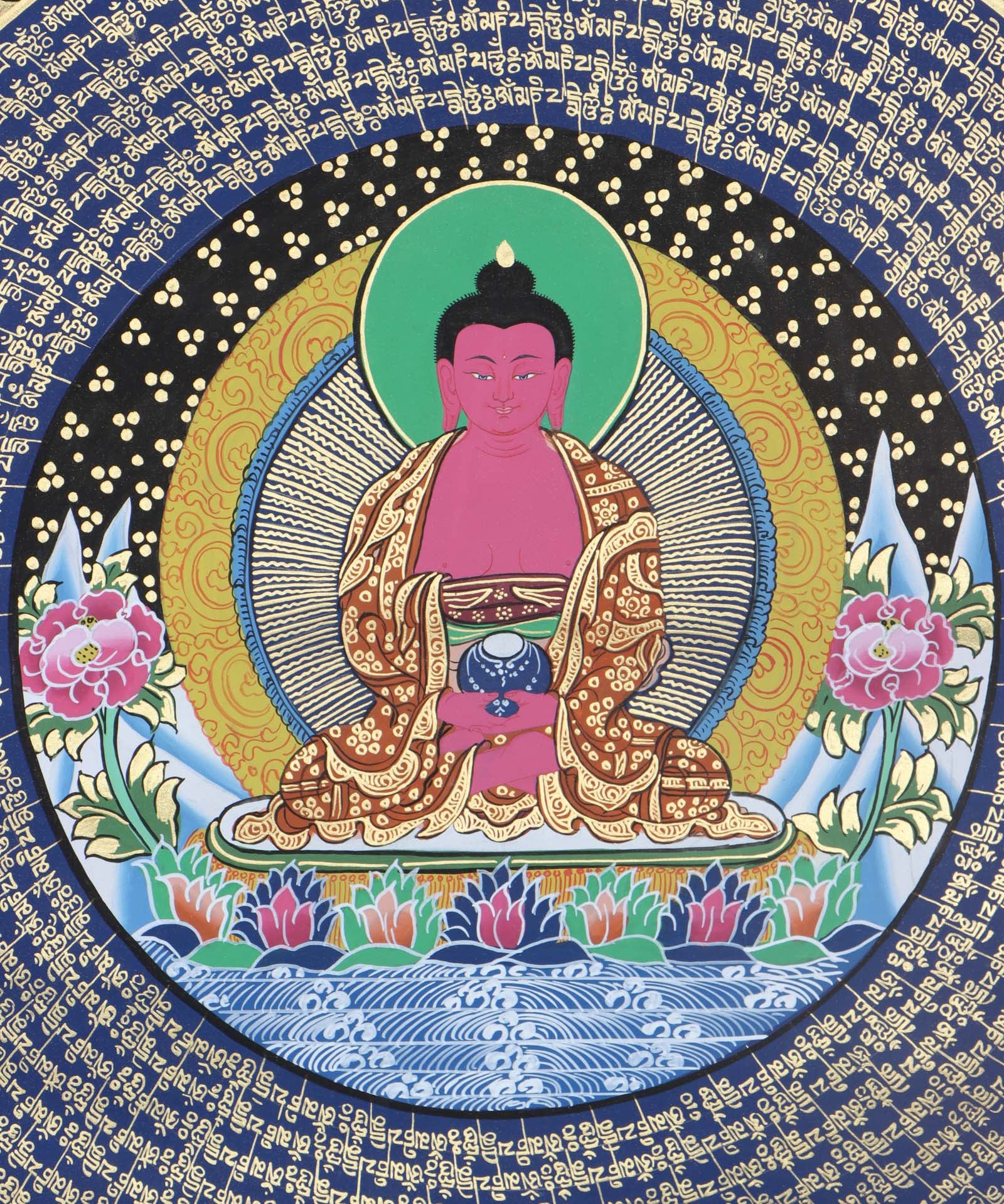 Amitabha Mandala - Buddha Mandala Thangk- Best handpainted thangka painting - HimalayasShop 