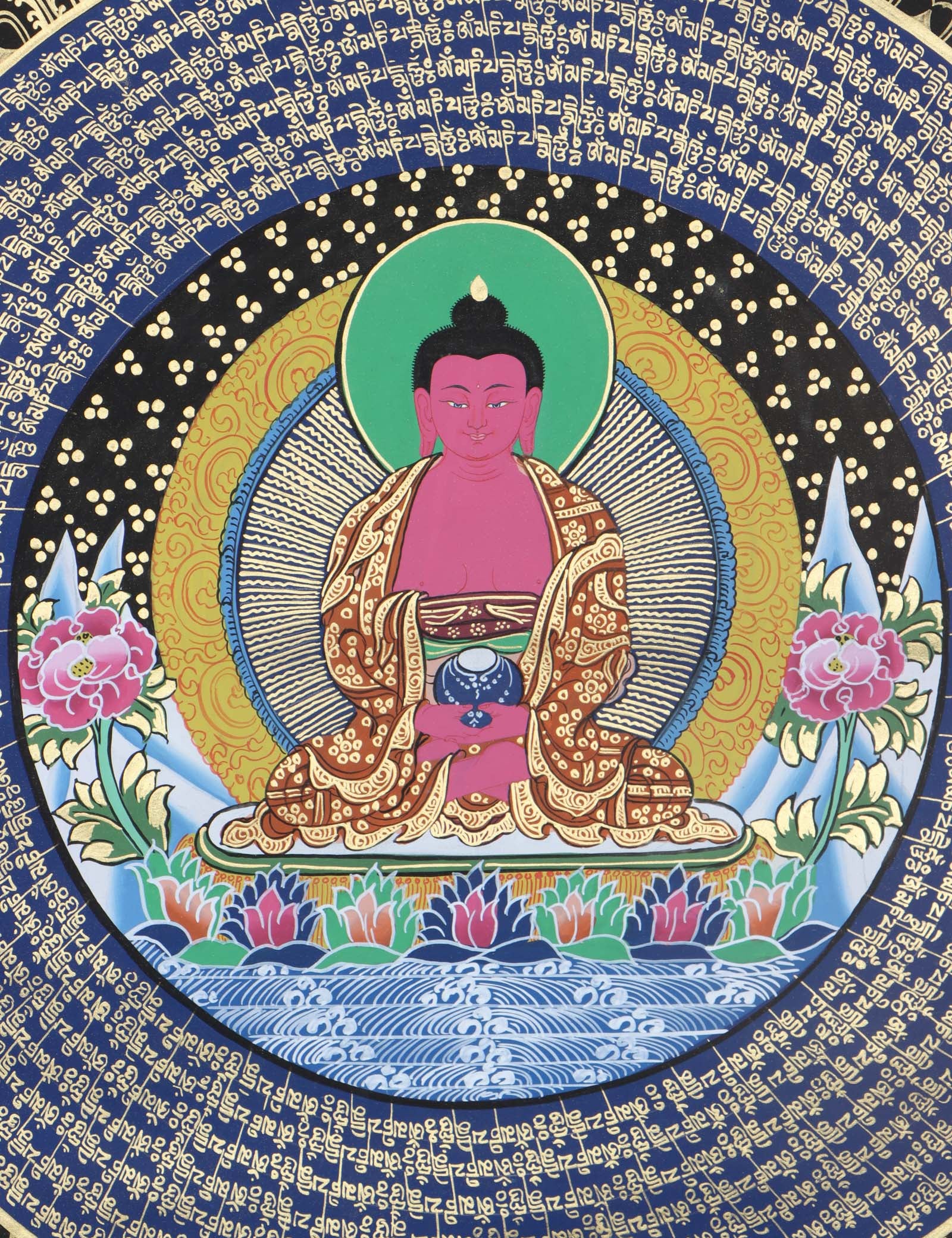 Amitabha Mandala - Buddha Mandala Thangk- Best handpainted thangka painting - HimalayasShop 