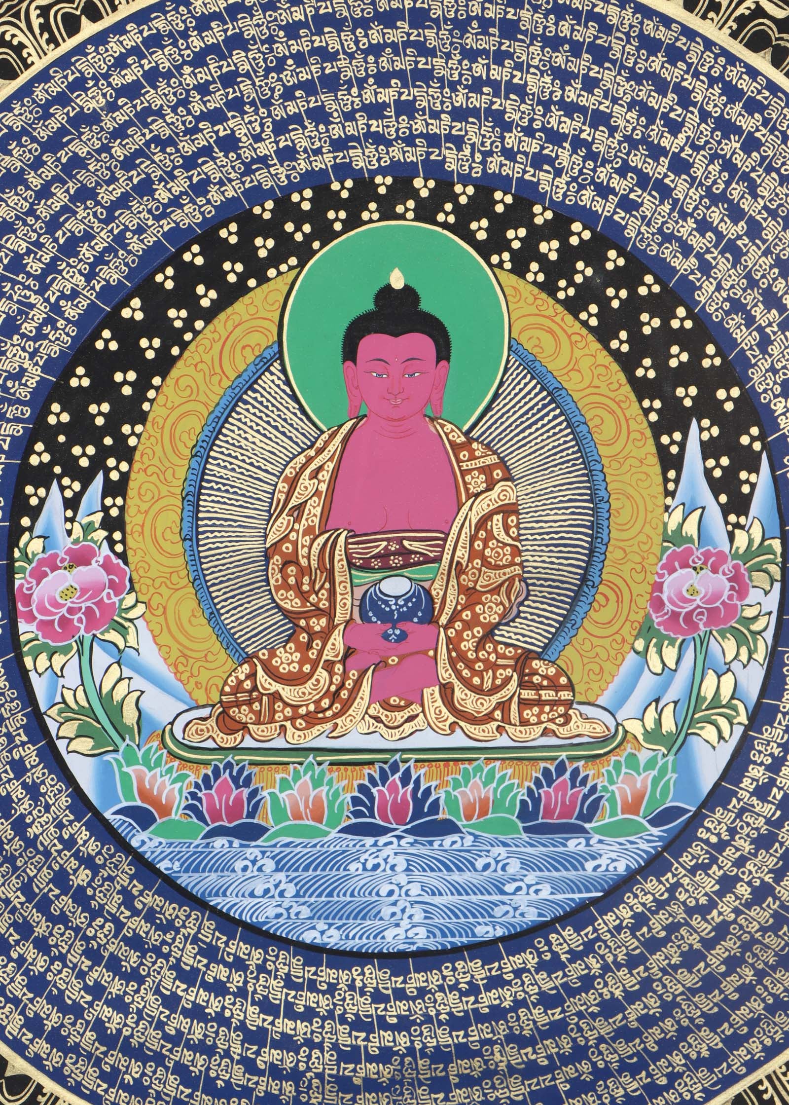 Amitabha Mandala - Buddha Mandala Thangk- Best handpainted thangka painting - HimalayasShop 