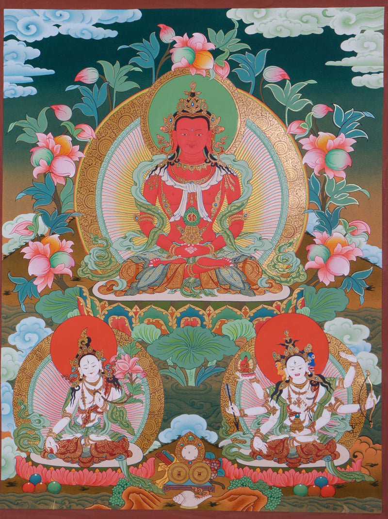 Amitabha Thangka Art - Handpainted Thangka Art