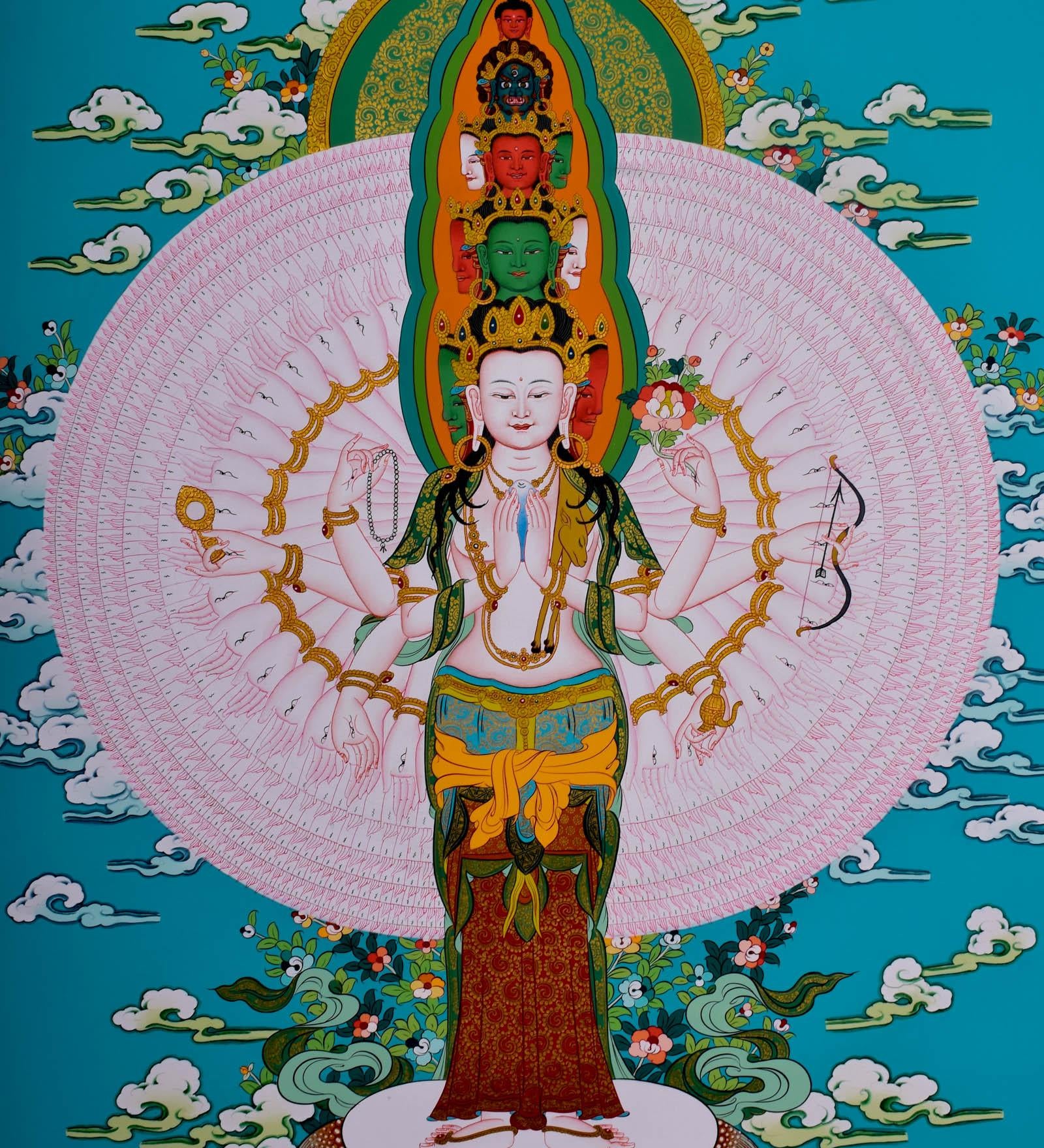 Avalokiteshvara Thangka Painting - Himalayas Shop