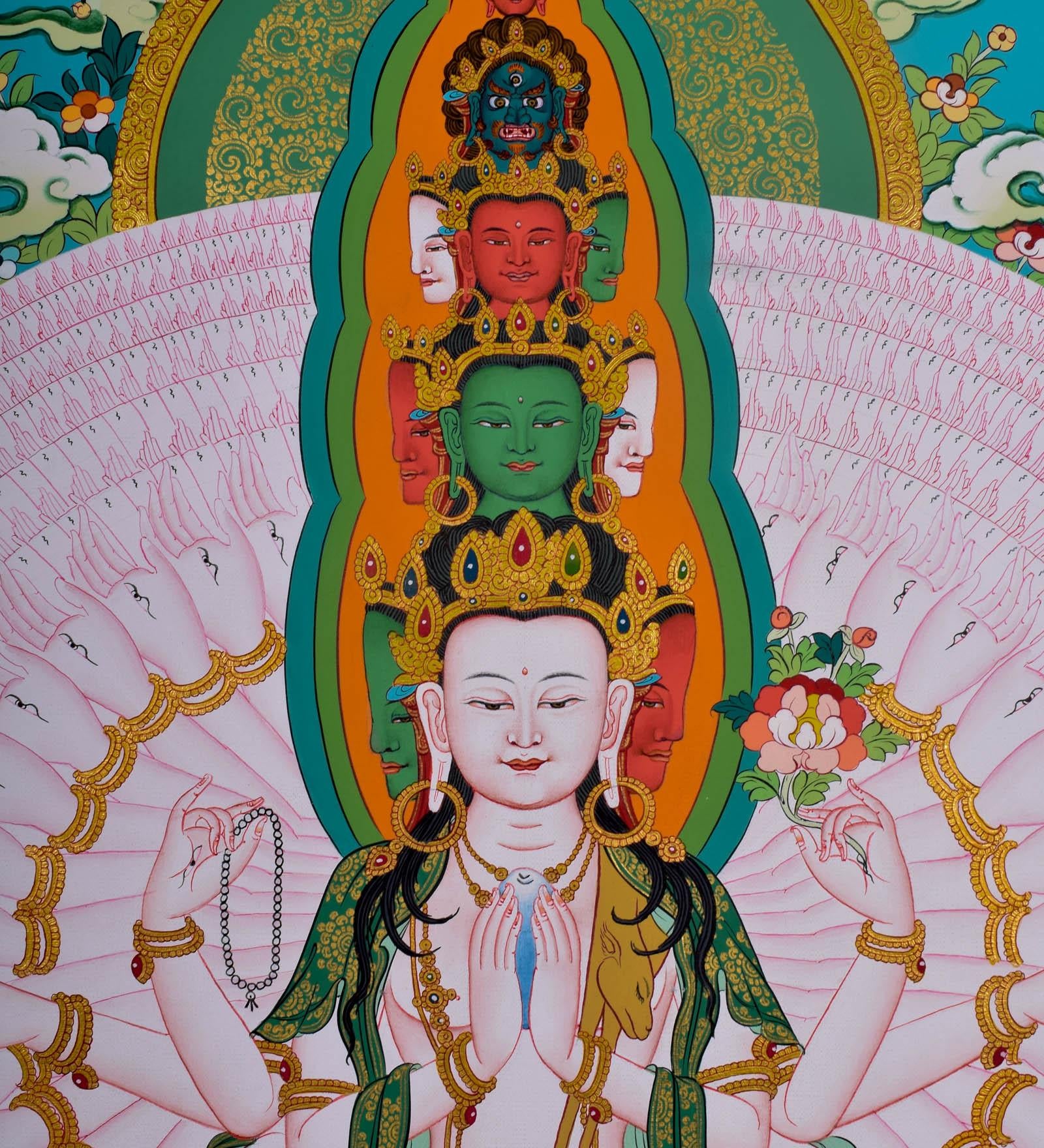 Avalokiteshvara Thangka Painting - Himalayas Shop