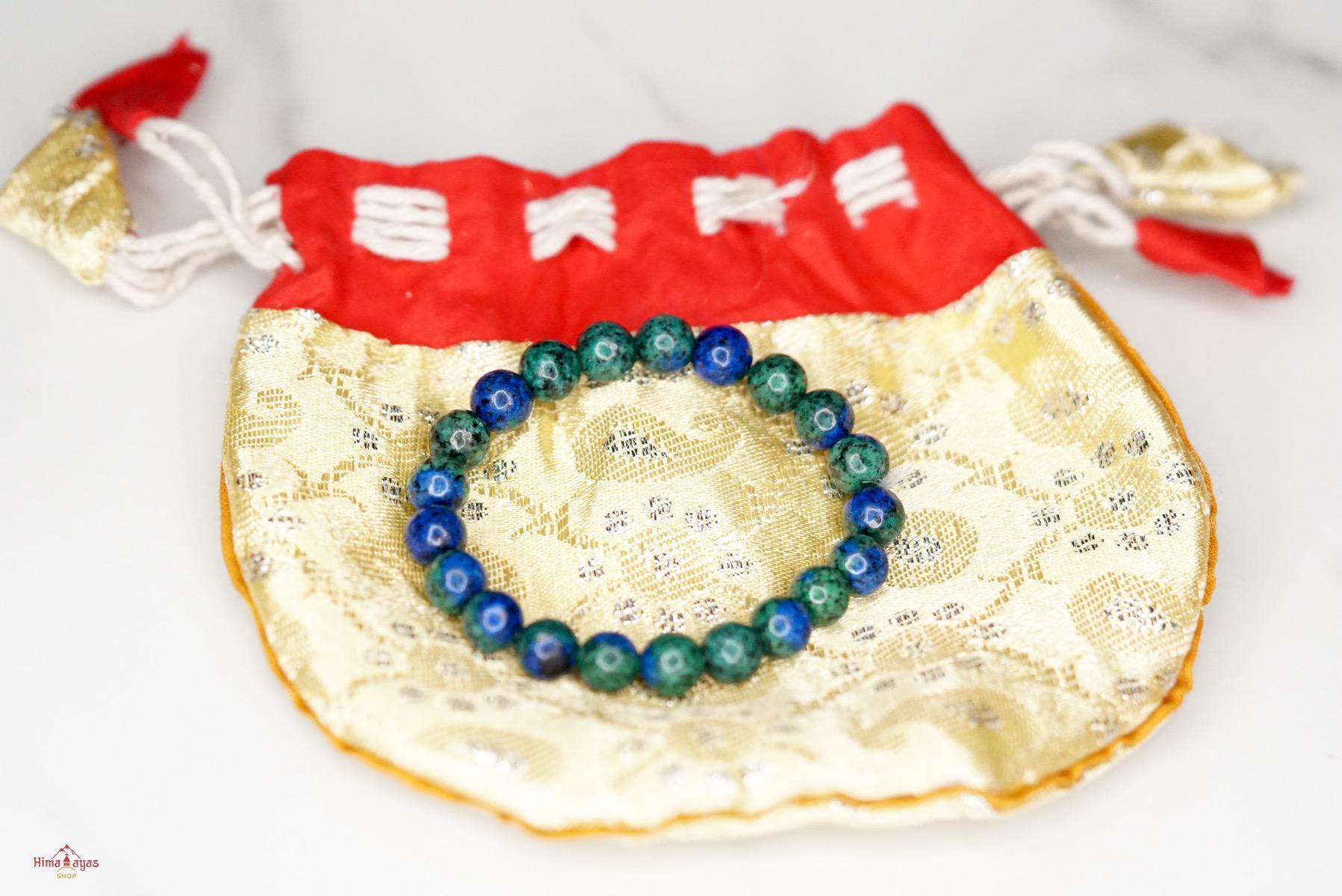 Azurite Malachite Bracelet along with its pouch 