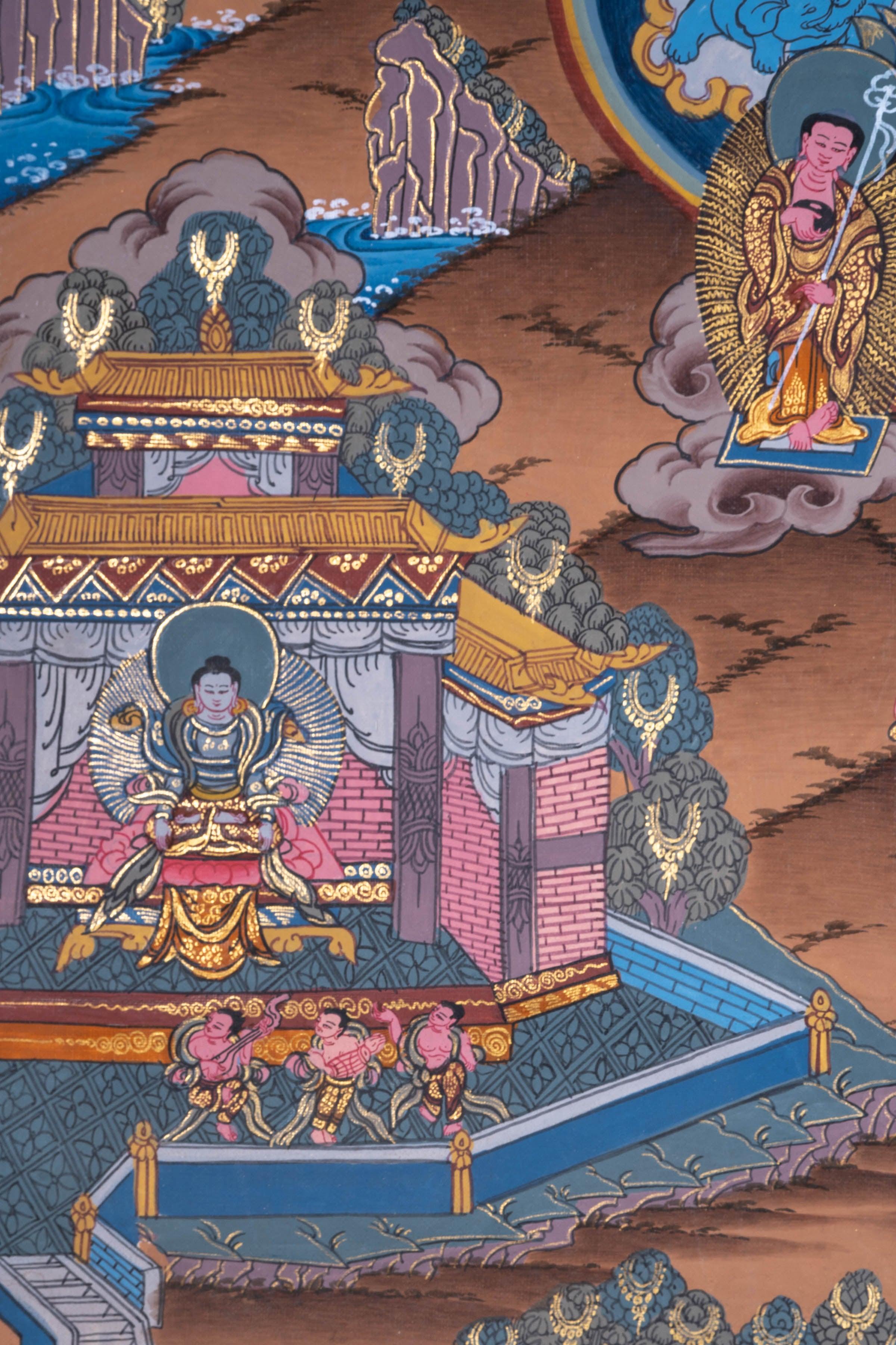 Life of Shakyamuni Buddha Thangka Painting - Himalayas Shop